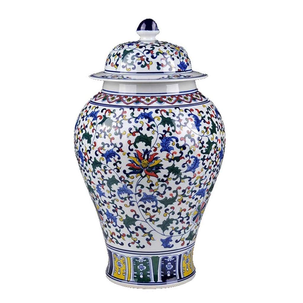 Antique Blue and White Chinese Porcelain Vase - Handcrafted Ceramic Ginger Jar for Flowers, Home Decor | Perfect for Living Room, Bedroom, Office & Wedding Centerpiece
