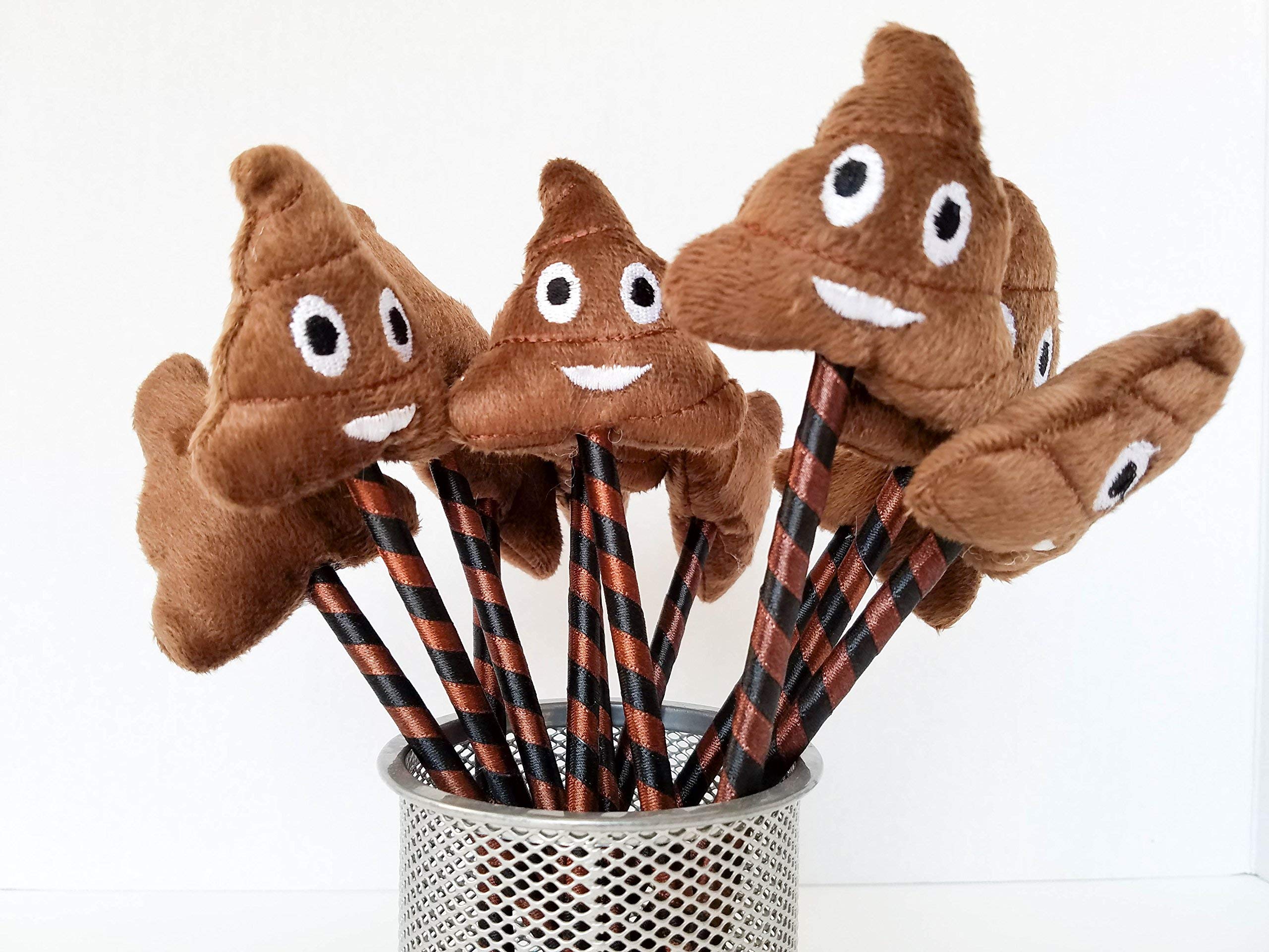 Lifetime 12-Pack Poop Emoji Plush Pens - Fun Ballpoint Writing Instruments for Kids, Teens & Adults - Cute Office & School Supplies, Party Favors, Desk Décor (Great for Classrooms, Birthday Gifts & Workstations)