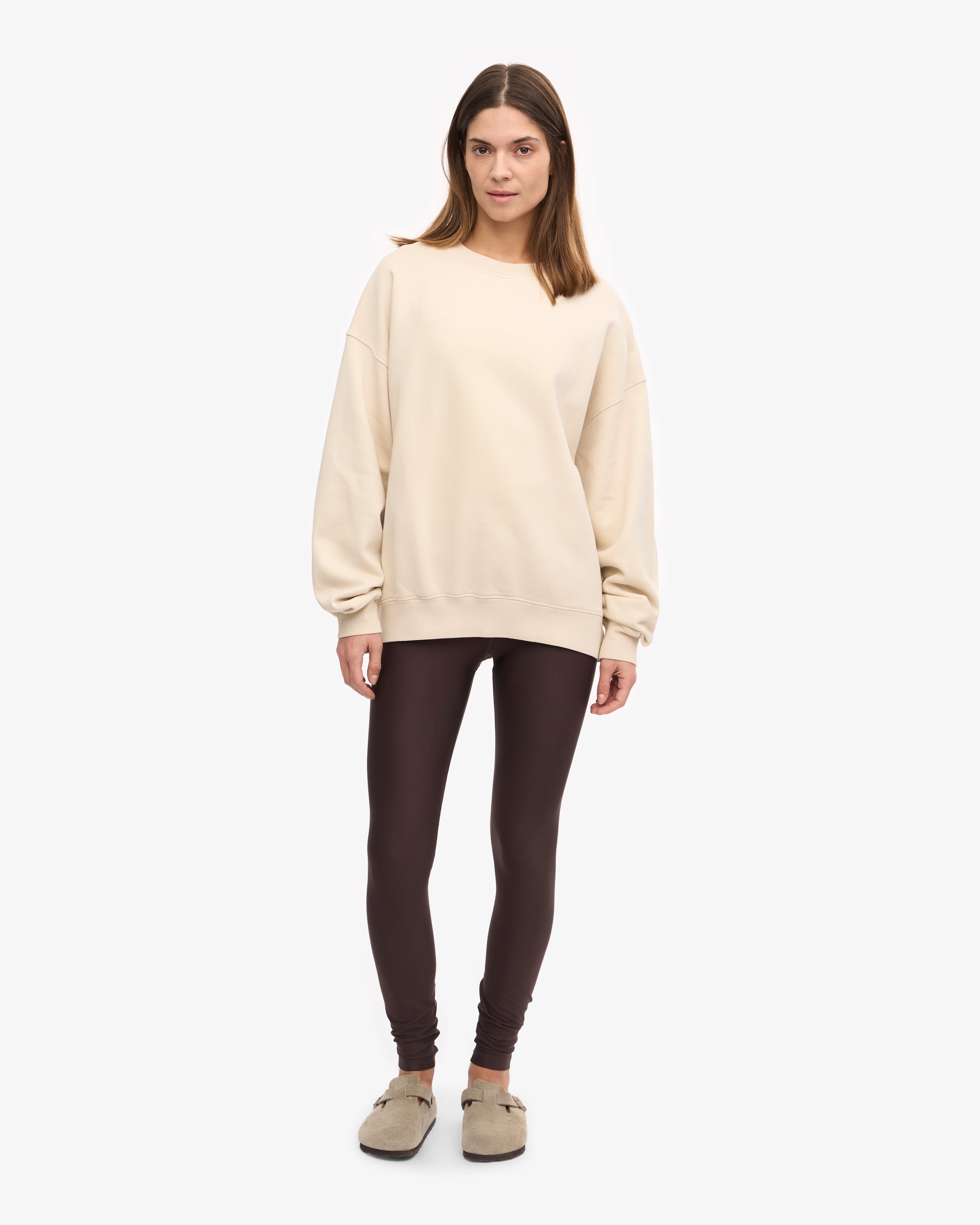 Organic Oversized Crewneck Sweatshirt for Women - Ivory White | Soft & Comfortable Loungewear for Casual Wear & Relaxing at Home