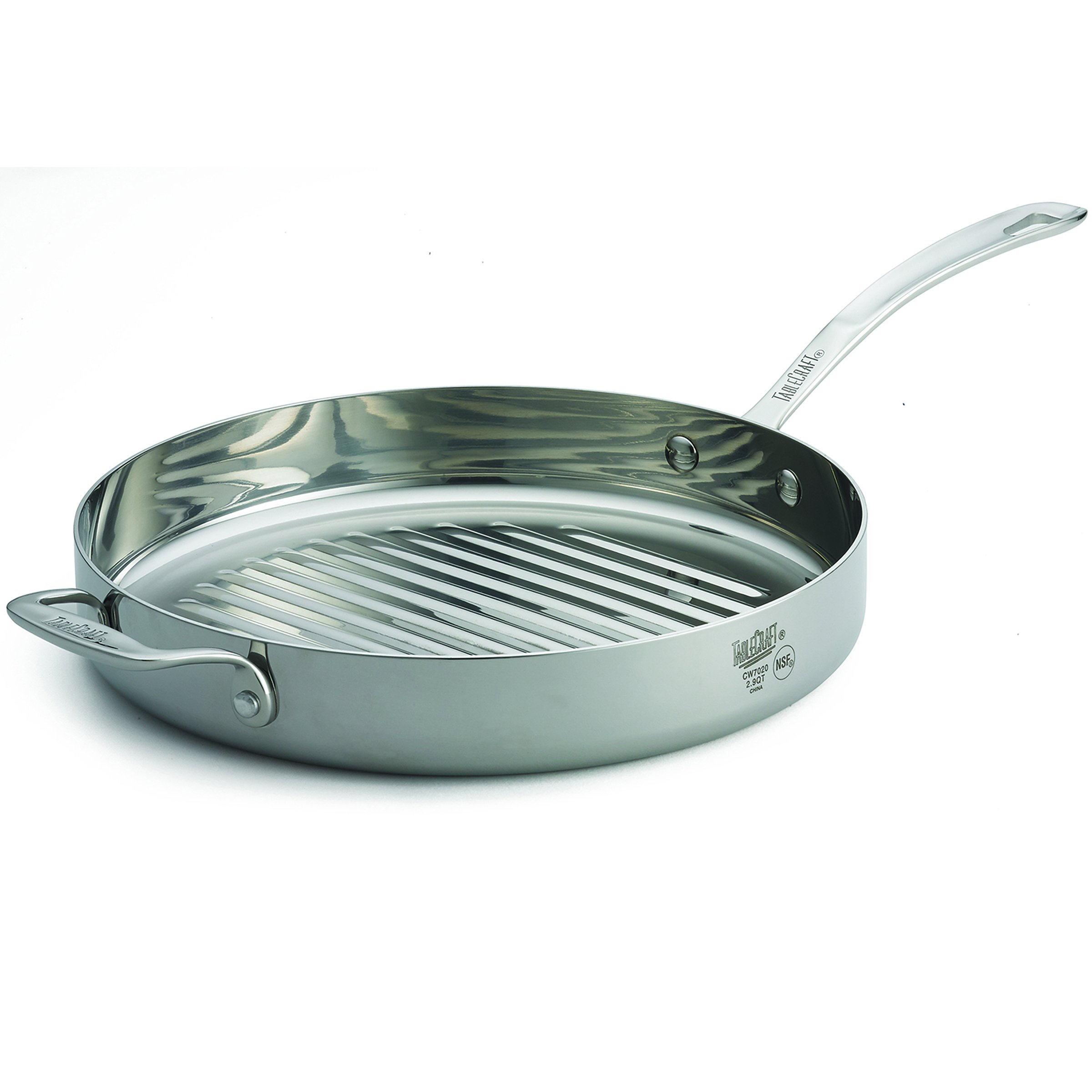 TableCraft CW7020 Tri-Ply Stainless Steel Grill Pan - 11