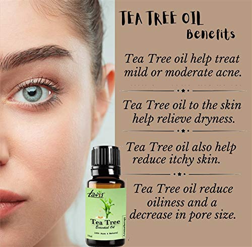 Pure Tea Tree Essential Oil - 100% Natural, Undiluted, 20ml (Pack of 2) for Skin Care, Acne Treatment & Aromatherapy | Perfect for DIY Beauty, Home Cleaning & First Aid Kit