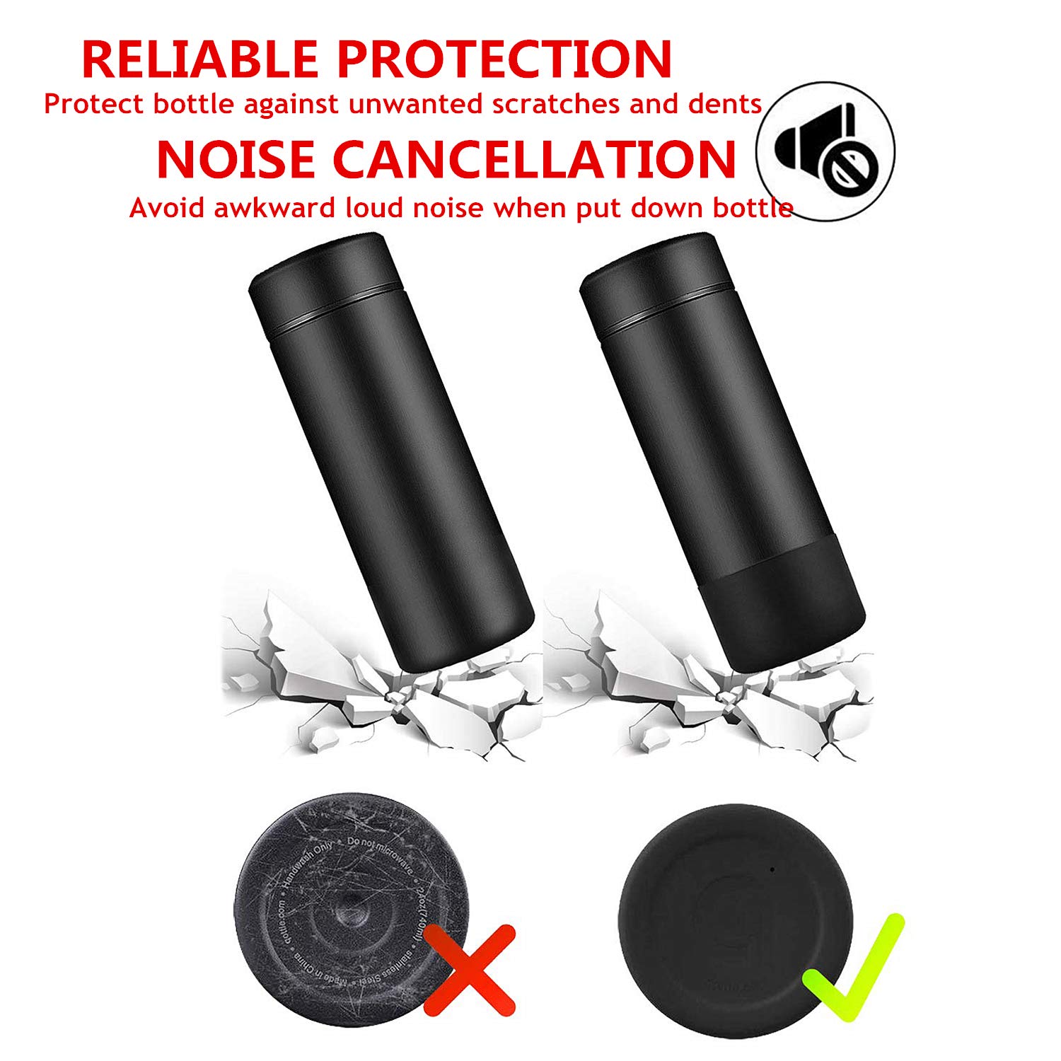 BPA-Free Protective Silicone Sleeve for 12-24oz Hydro Flask, Simple Modern & Takeya Water Bottles - 2 Pack with Anti-Slip Bottom | Perfect for Gym, Hiking & Outdoor Activities