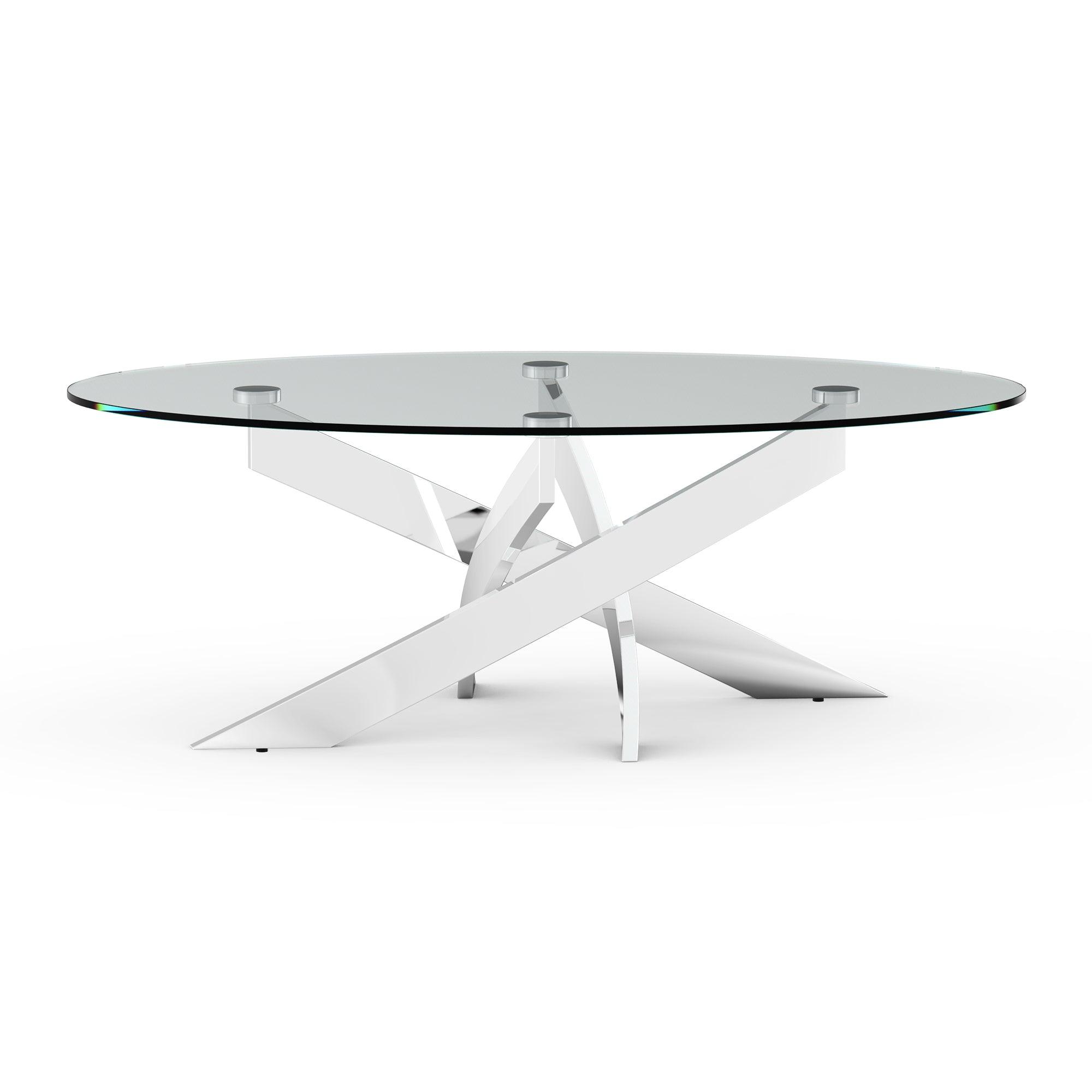 17-Inch Modern Glass Coffee Table for Living Room & Bedroom - Stylish Centerpiece for Small Spaces & Home Decor