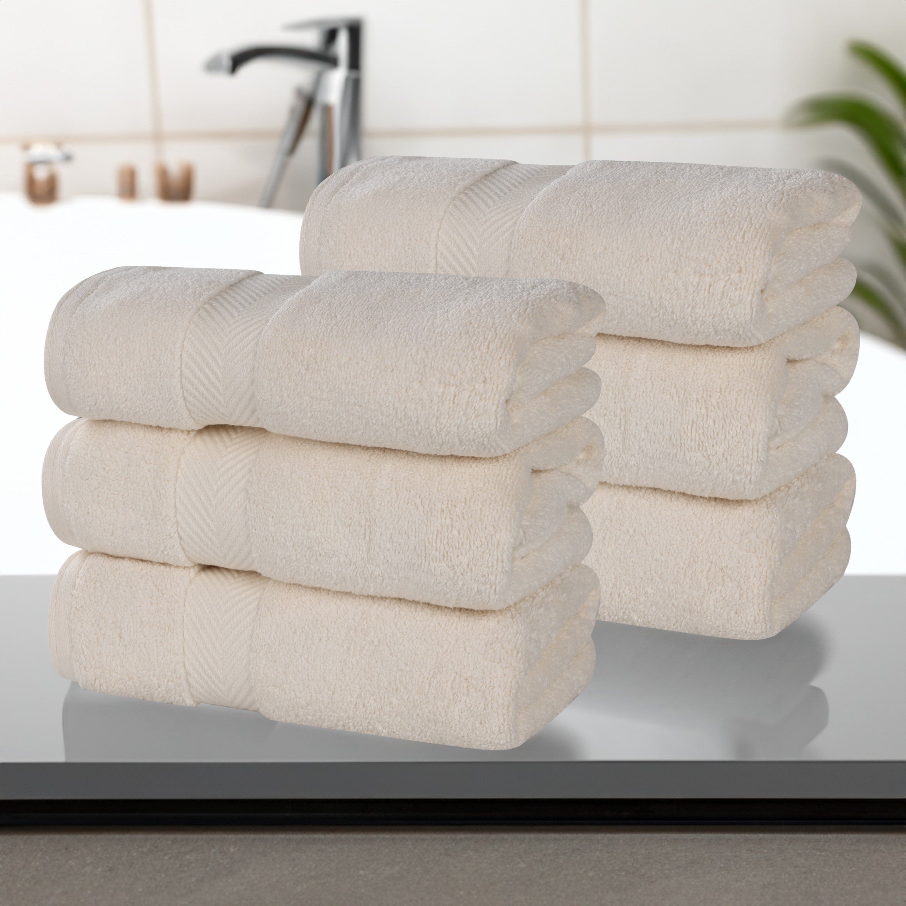 Premium Zero Twist Cotton Hand Towels - Ultra Soft & Absorbent Bath Towel Set of 6 for Kitchen, Bathroom & Spa | Luxury Home Essentials