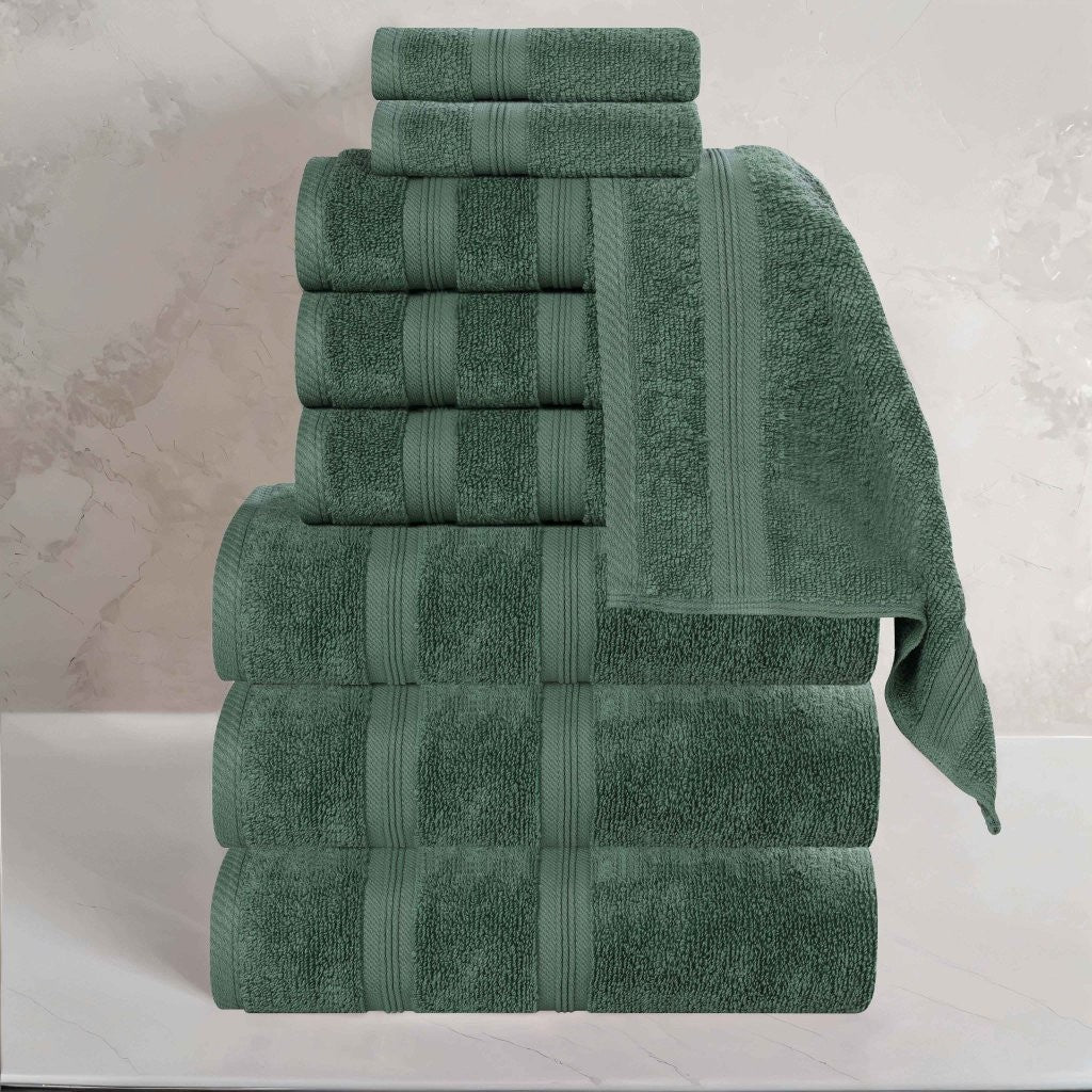 Premium Smart Dry Zero Twist Cotton 9-Piece Towel Set - Ultra Soft & Absorbent Bath Towels, Hand Towels & Washcloths for Spa, Bathroom & Luxury Home Use