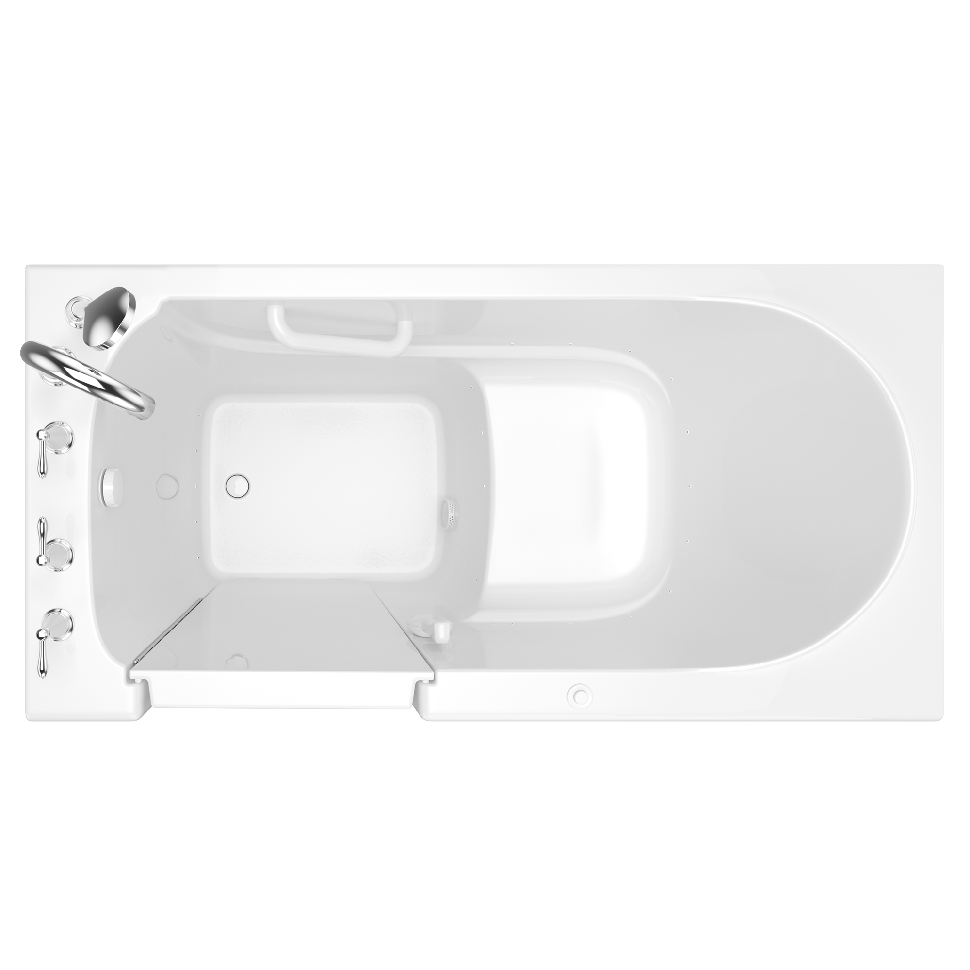60 x 30 Inch Gelcoat Walk-In Bathtub with Air Spa System - Left Hand Drain & Faucet - Ideal for Elderly & Handicap Accessible Bathing