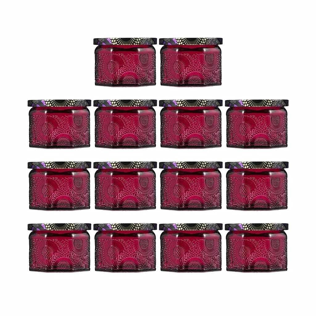 14pcs Octagonal Embossed Glass Candle Jars with Lids - Airtight Containers for DIY Candle Making, Aromatherapy, Home Decor & Wedding Centerpieces