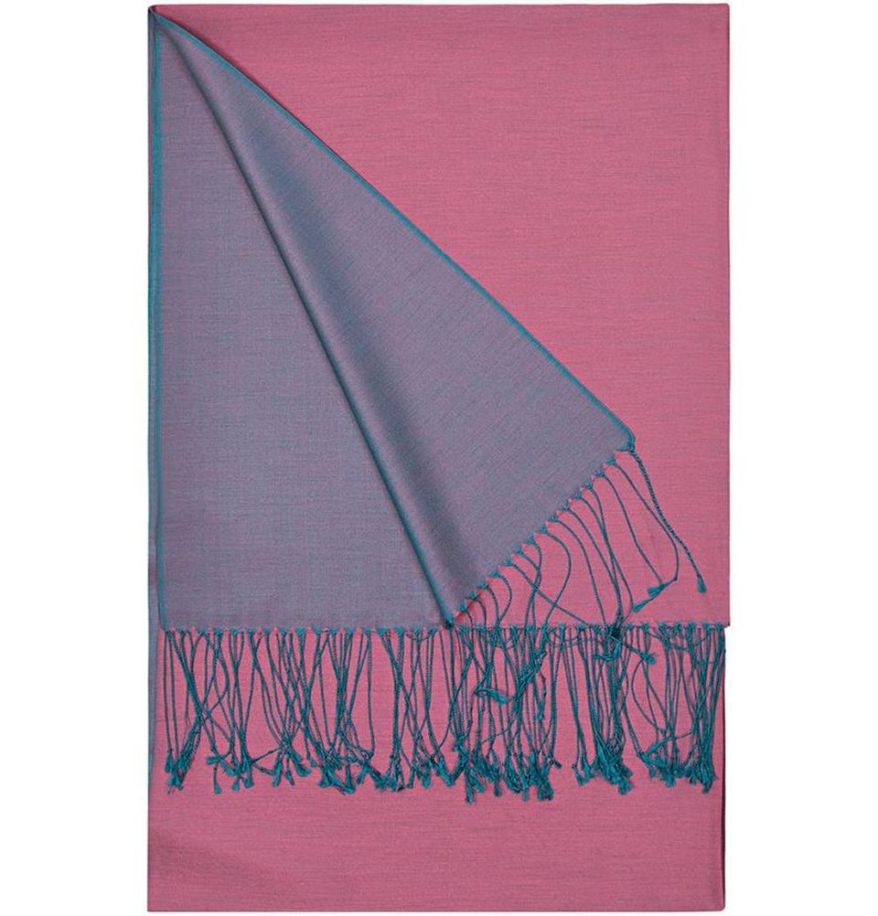 Aker Double Sided Silk Hijab Shawl #395 - Pink & Purple - Elegant Muslim Headscarf for Women, Perfect for Prayer, Daily Wear & Special Occasions
