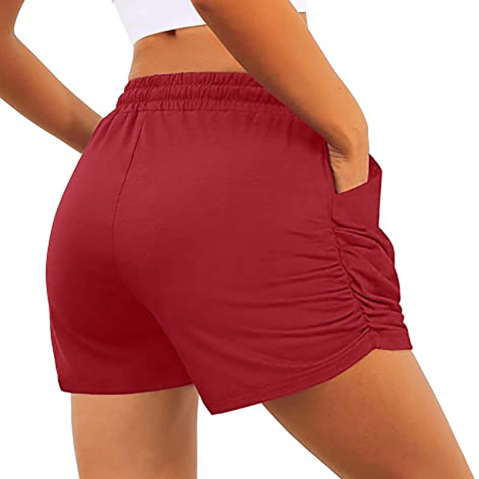 Plus Size Women's Sweat Shorts - Elastic Waist Summer Running Shorts for Workout & Lounge
