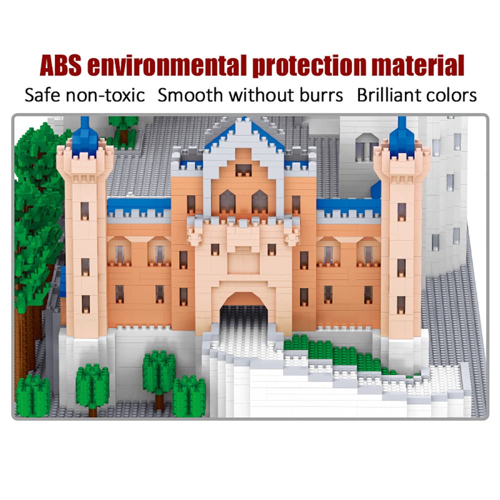 Germany Neuschwanstein Castle Building Blocks Set (11,810 Pieces) - Famous World Architecture Model, Educational STEM Toy for Kids & Adults - Perfect for Creative Play, Home Decor & Collector's Display