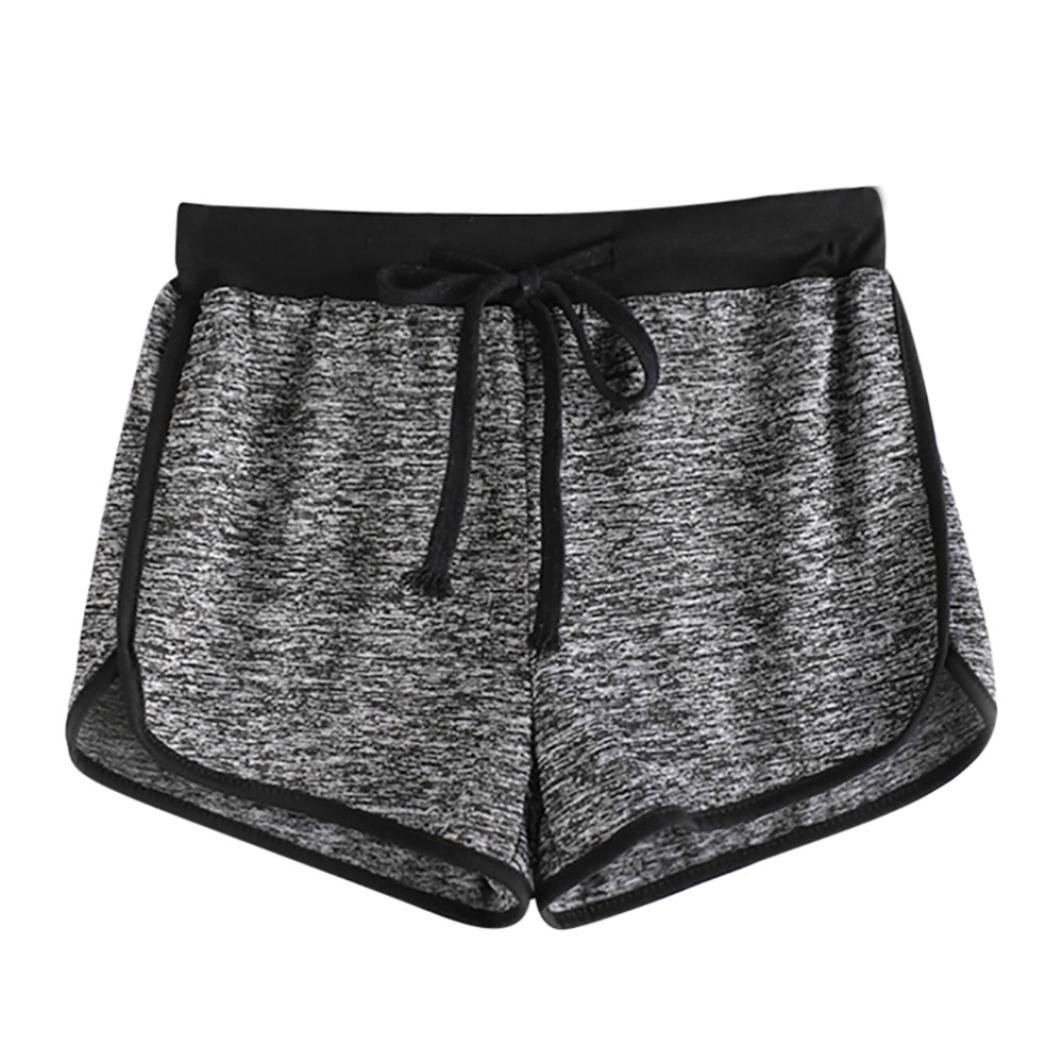 Litetao Women's Striped Mid Waist Shorts - High Waist Drawstring Ringer Hot Pants for Summer, Workout, Yoga & Casual Wear