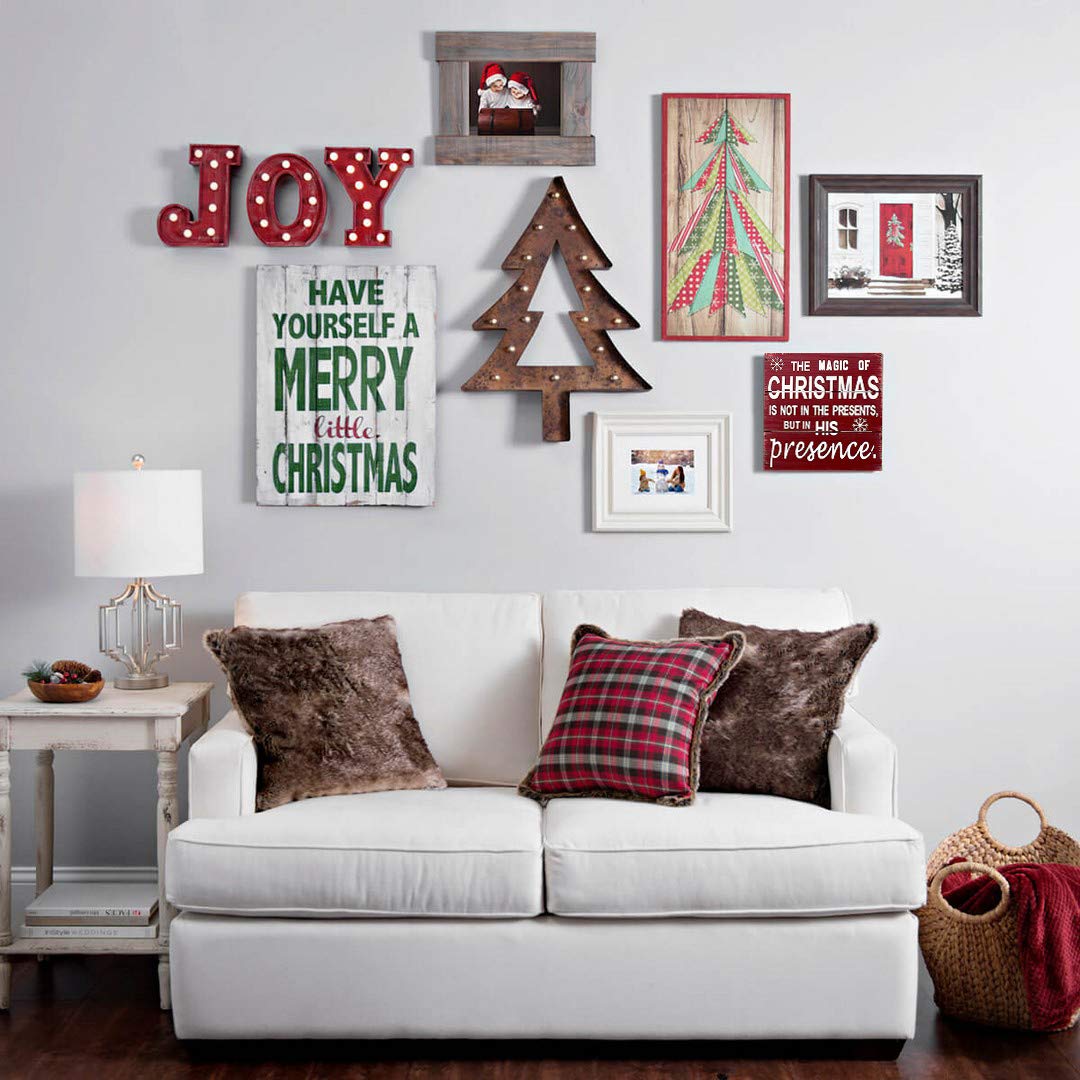 Rustic Christmas Wooden Wall Plaque - Holiday Decor for Home & Table