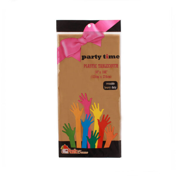 Gold Plastic Table Cover 54