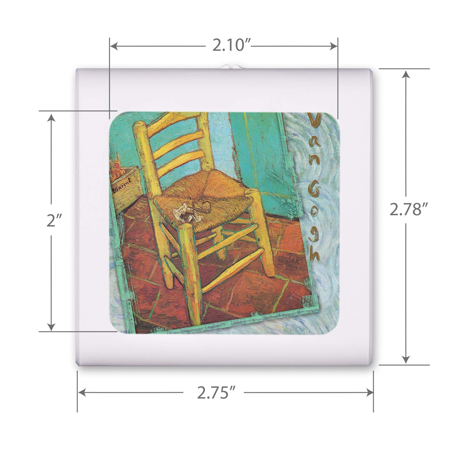 Dimmable LED Night Light with Auto On/Off Sensor, Adjustable Brightness & Warm White Light - Perfect for Bathroom, Hallway, Nursery & Bedroom - Van Gogh Inspired Vincent's Chair Design - Ideal for Nighttime Safety & Comfort