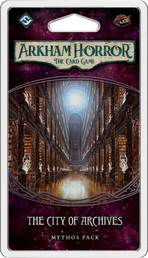 Arkham Horror LCG: The City of Archives Expansion Pack - English Edition | Horror Themed Card Game for Adults | Perfect for Game Nights & Lovecraftian Horror Fans