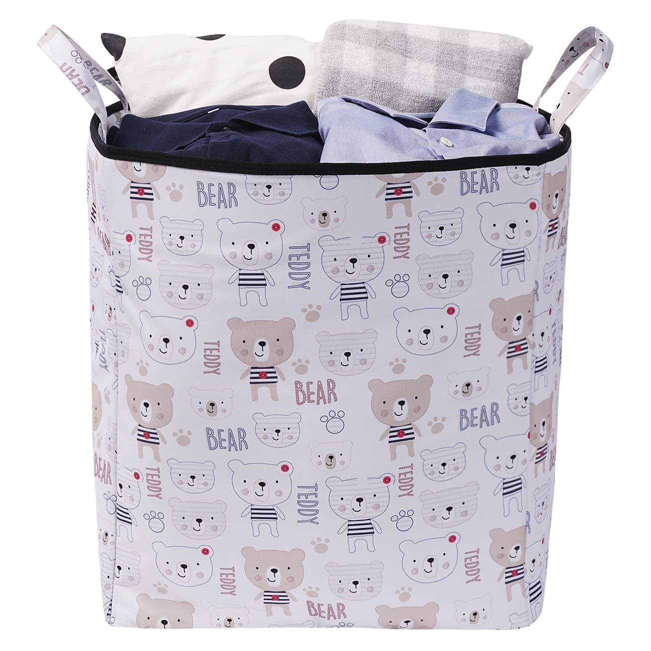 SAHMYOOK Large Fabric Storage Baskets with Handles - Nursery Organizer Bins, Closet Storage Cubes & Office Shelf Containers for Baby Clothes, Toys & Home Organization | Perfect for Nursery, Kids Room & Closet Storage Solutions