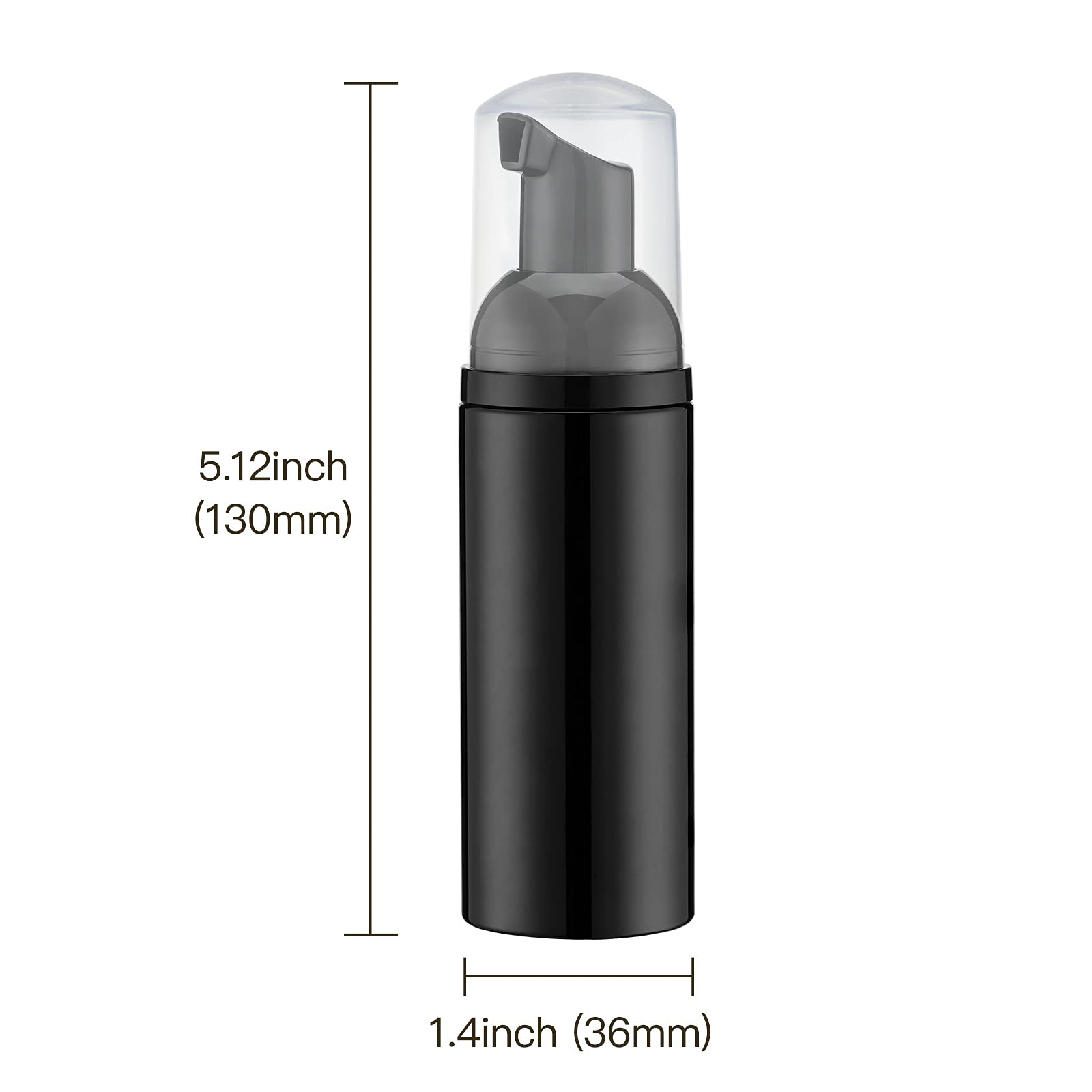 Tekson Empty Foam Soap Dispenser Bottle with Black Pump - 60ml (2 fl oz) Travel Size for Shampoo, Cleanser & Skincare - Perfect for Home, Gym & Travel Accessories