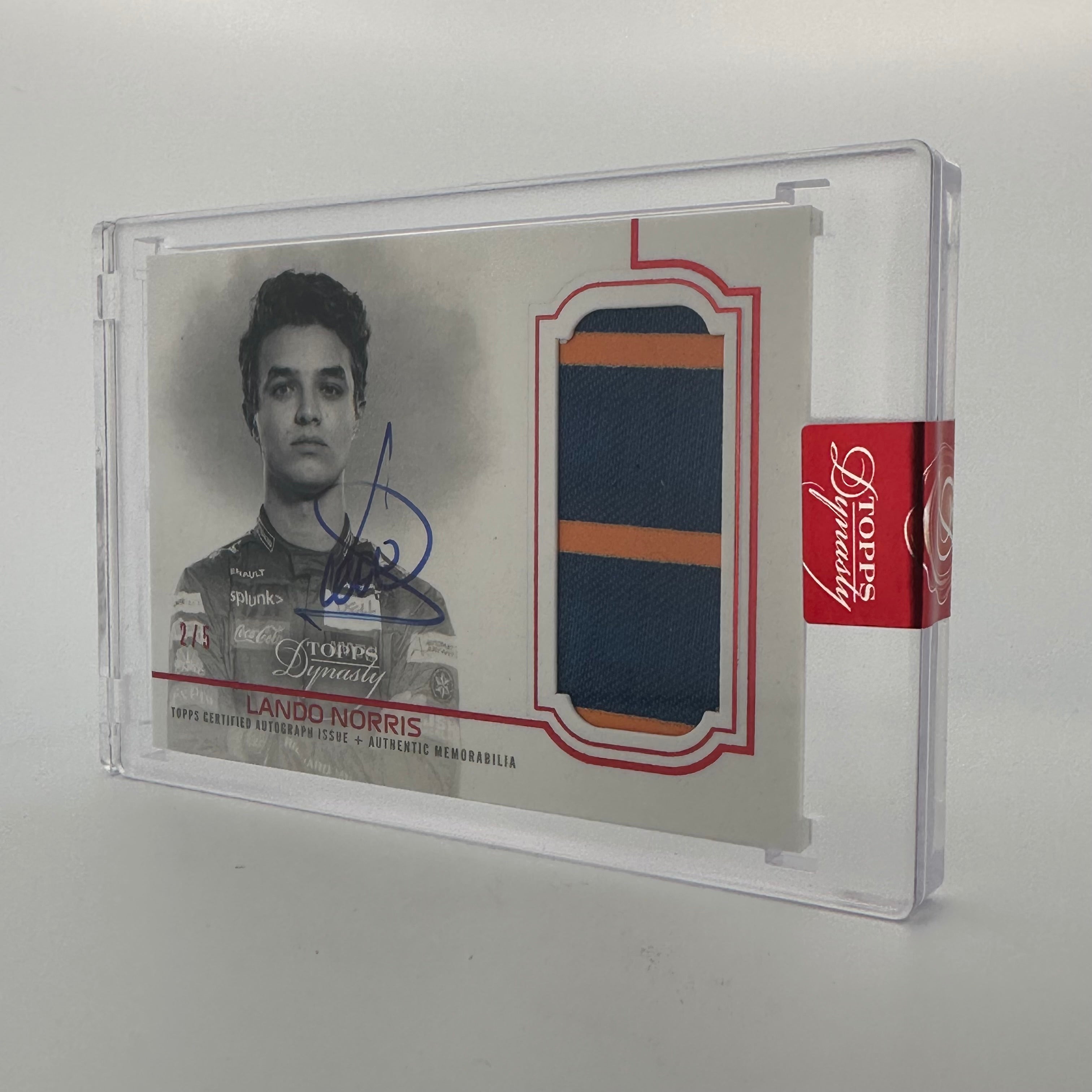 2020 Topps Dynasty F1 Lando Norris #DAP LN Red Auto Patch 2/5 - Rare Collectible for F1 Fans & Racing Memorabilia Enthusiasts - Perfect for Display, Trading, and Gifting