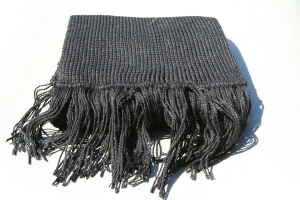 Soft & Warm Alpaca Hand Knitted Scarf - Black Winter Wool Scarf for Women & Men - Perfect for Cold Weather, Outdoor Activities & Fashion Accessory