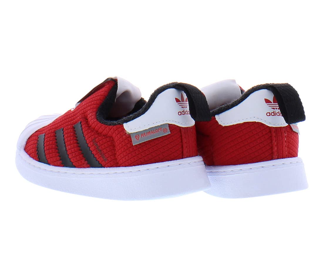 adidas Superstar 360 Baby Boys Shoes Size 8.5 - Red/Black | Comfortable Sneakers for Toddlers, Kids First Walking Shoes, Casual & Playtime Footwear
