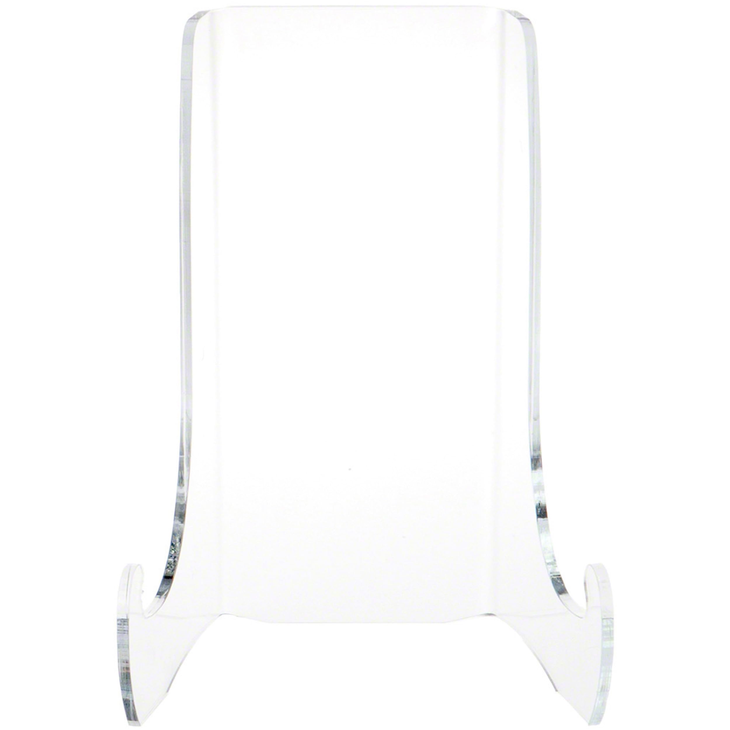 Clear Acrylic Flat Back Easel Stand with Shallow Support Ledges - 9