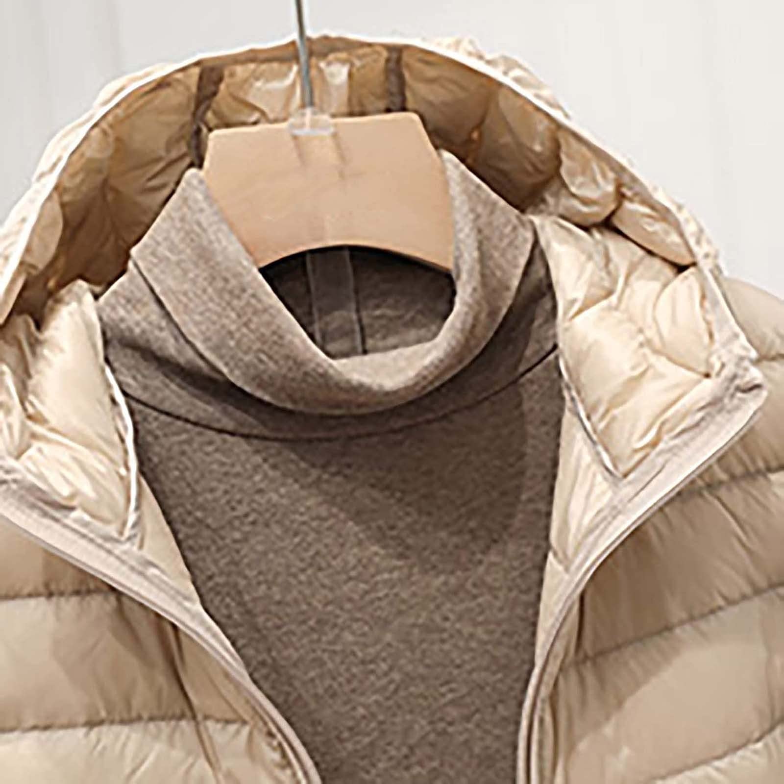 Women's Long Quilted Down Vest with Hood - Warm Winter Coat for Outdoor Activities, Hiking, and Casual Wear