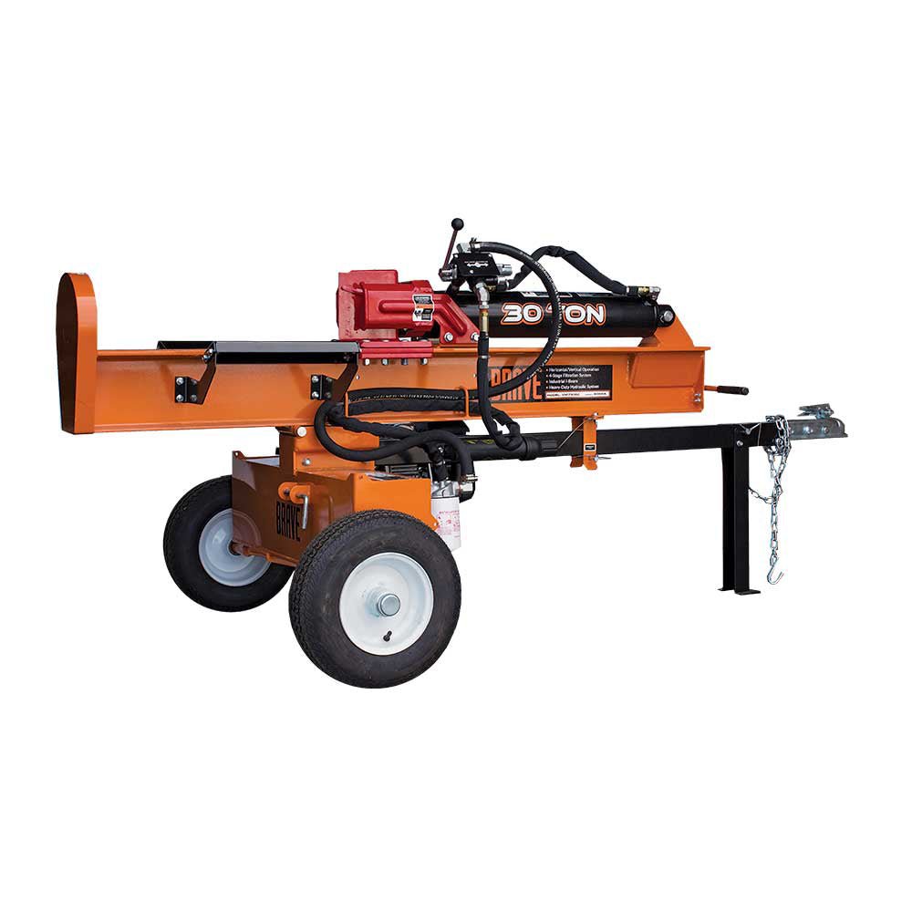 30 Ton Brave Log Splitter with Honda GC190 Engine - Heavy Duty Firewood Splitter for Home Heating, Landscaping, and Woodworking Projects