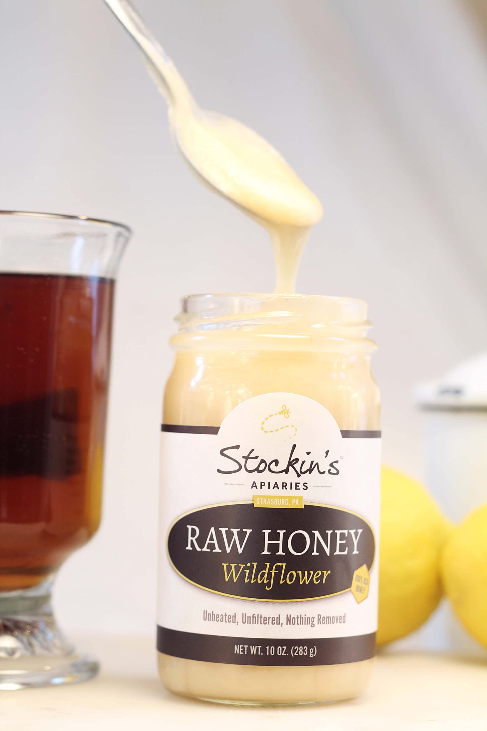 Stockin's Apiaries Raw Wildflower Honey - Unheated, Unfiltered, Nutrient-Rich Bulk Honey (80 Oz) - Perfect for Tea, Baking, Natural Remedies & Healthy Lifestyle