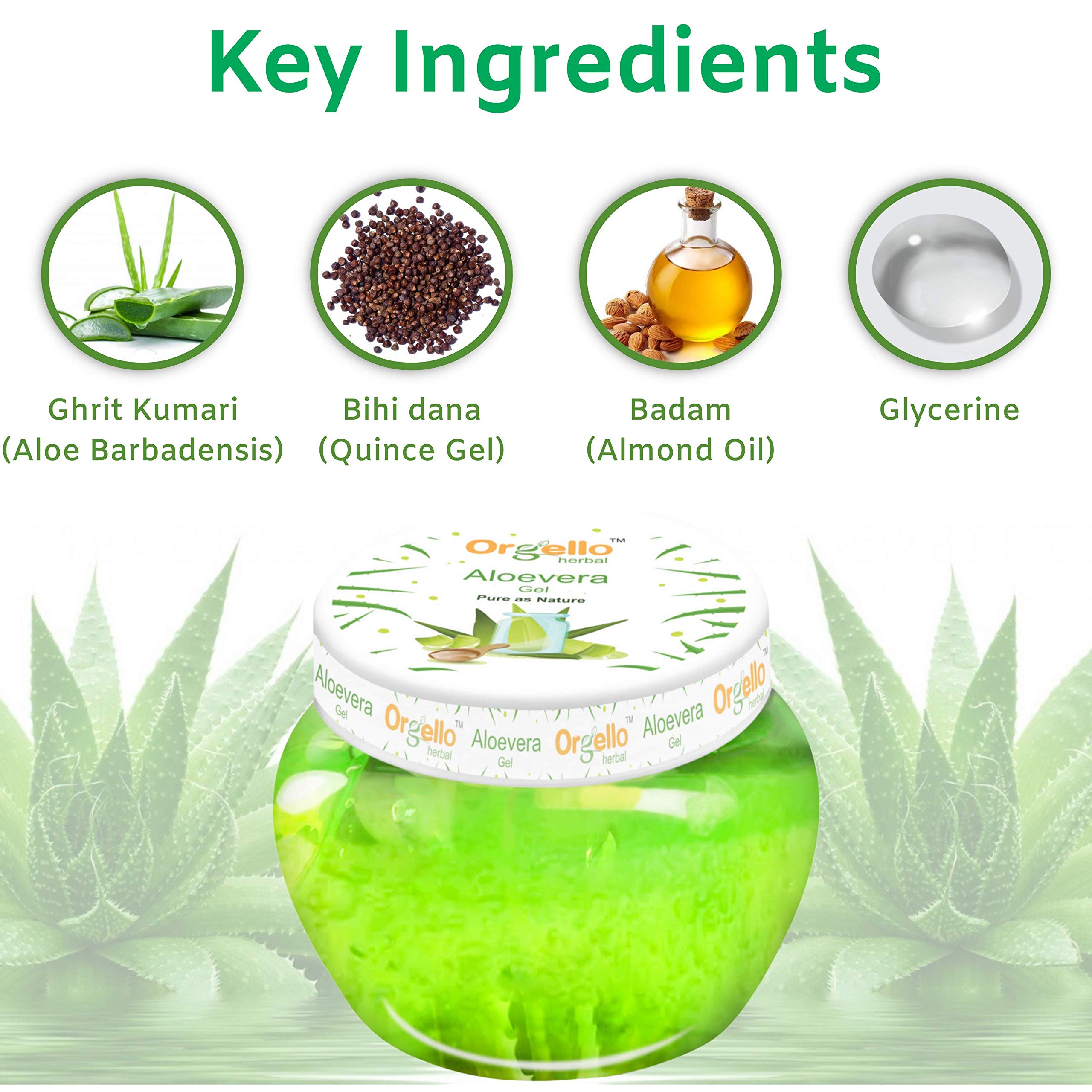 Organic Aloe Vera Gel for Face & Hair - 2 Pack (200g Total) | Hydrating Skin Care & Hair Treatment for Acne, Scars & Glowing Skin | Perfect for Daily Moisturizing, Sunburn Relief & Scalp Care