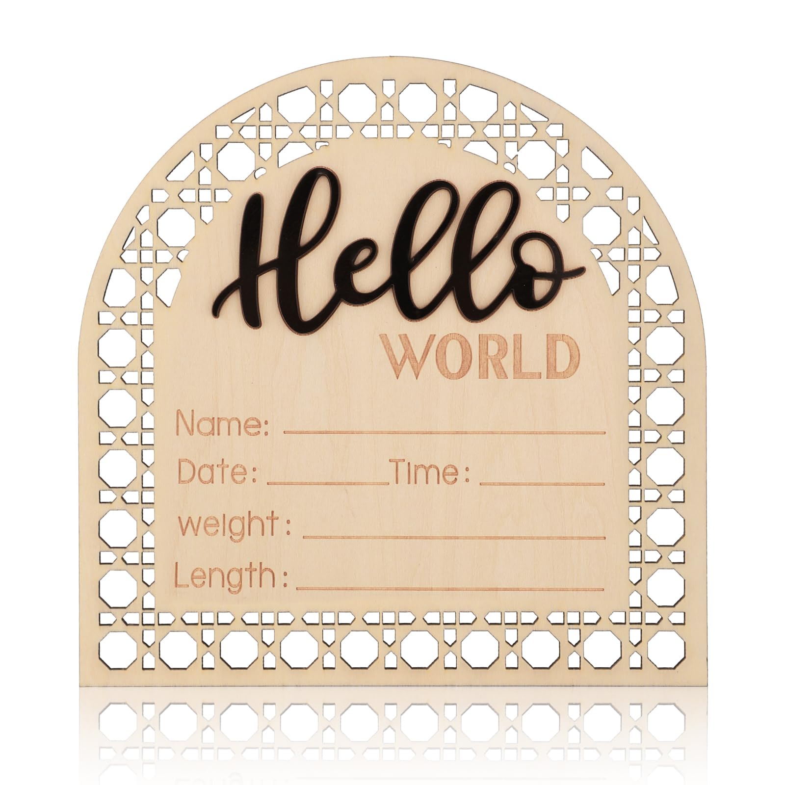 5.5 Inch Wooden Baby Announcement Sign - Newborn Birth Announcement Cards for Boys & Girls | Perfect for Gender Reveal, Baby Showers & Nursery Decor