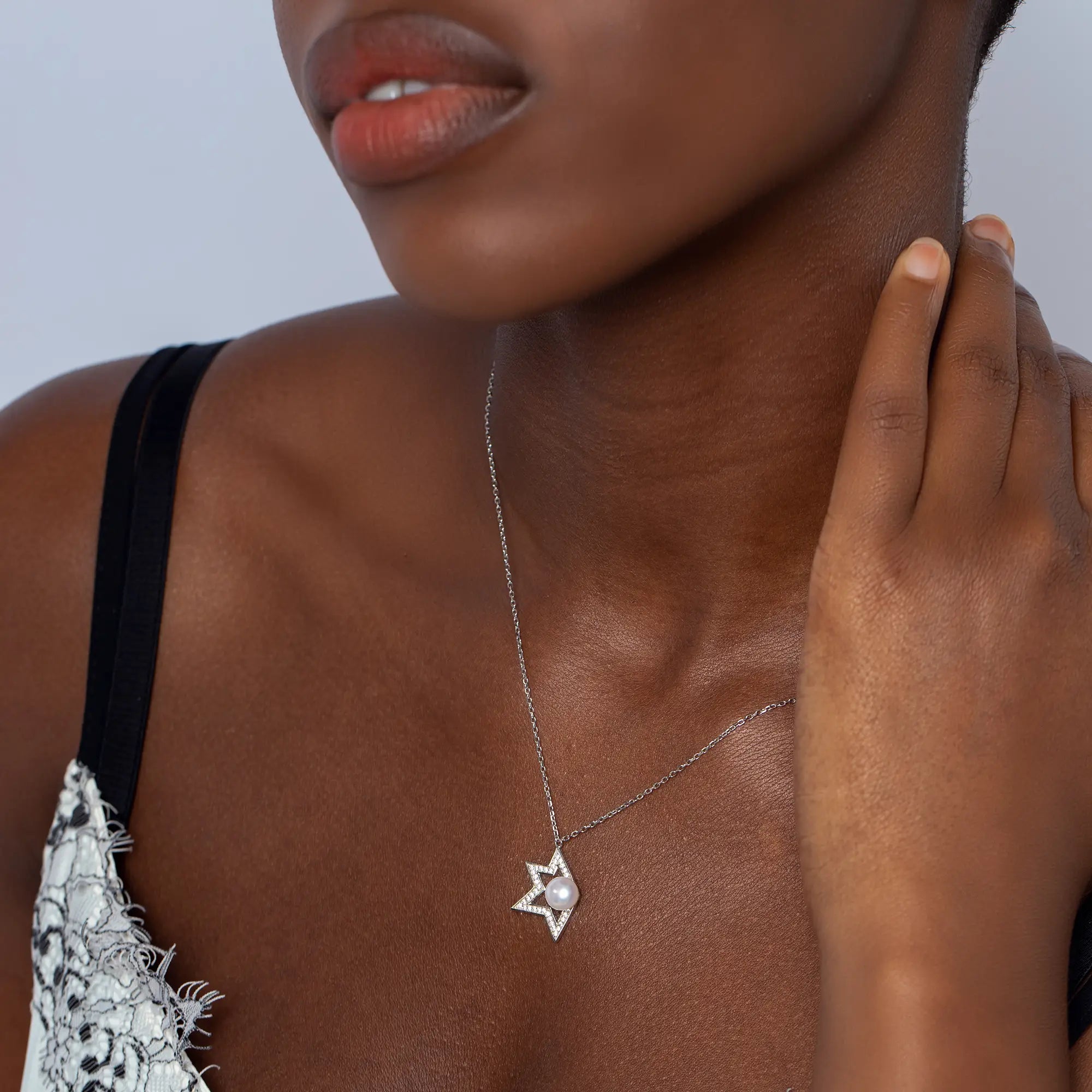 Elegant Pearl Star Necklace for Women - Dainty 18K Gold Plated Pendant Jewelry for Gifts, Date Night & Special Occasions