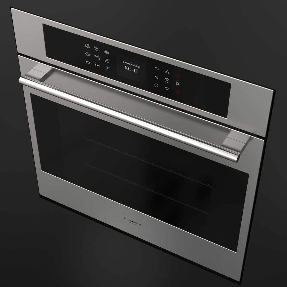 Fulgor Milano 24 Inch Stainless Steel Electric Single Wall Oven with Self-Cleaning & Convection - F7SP24S1 | Perfect for Modern Kitchens, Baking, Roasting & Entertaining