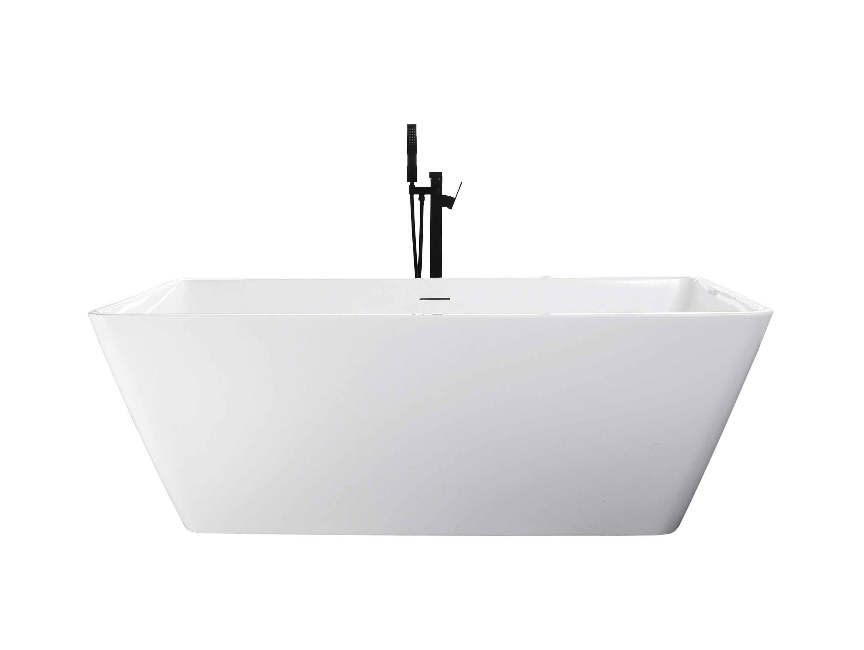 59 Inch Freestanding Soaking Bathtub - Modern Acrylic Stand Alone Tub for Bathroom Relaxation, Spa & Luxury Home Decor