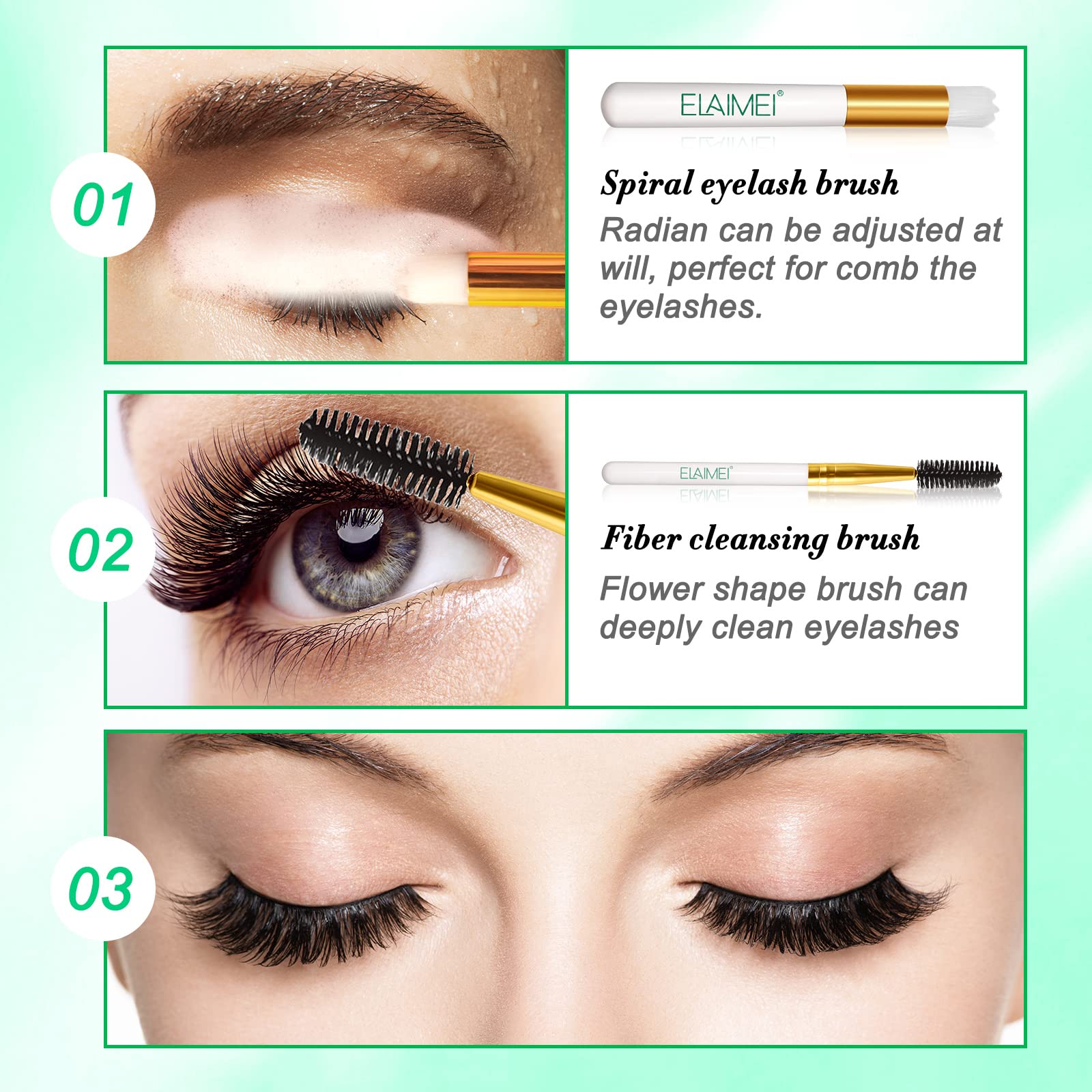 Lash Shampoo for Eyelash Extensions - 50ml Eyelash Extension Cleanser with Brush | Gentle Foaming Eyelid Wash for Extensions & Natural Lashes | Safe Makeup Remover for Professional Salon & Home Use | Perfect for Daily Lash Care & Post-Extension Maintenance