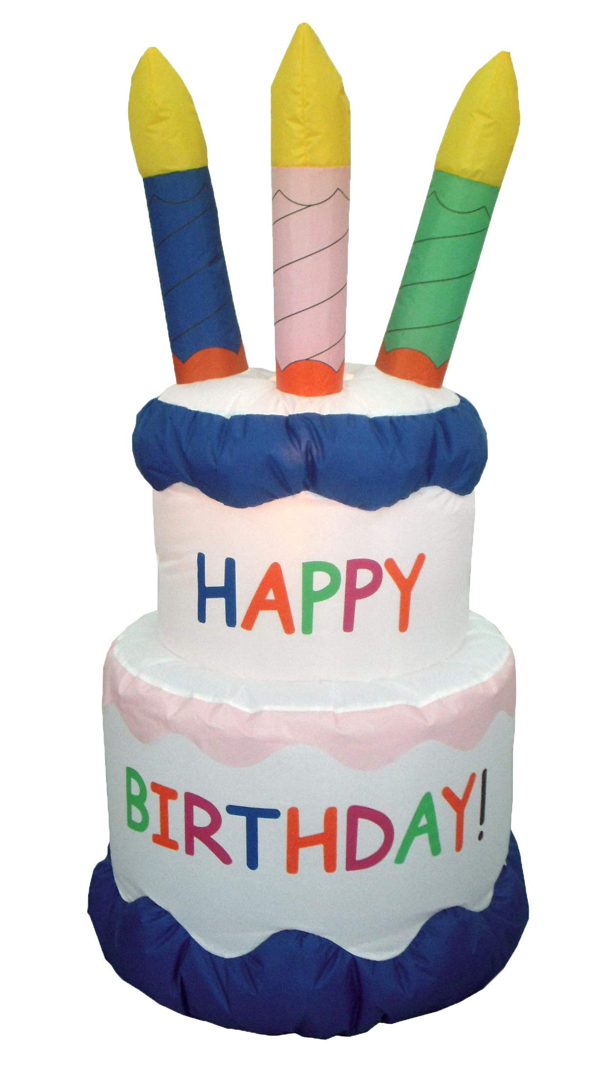 #1 Graduation Hand & Happy Birthday Cake Inflatable Decorations Set - 6ft Tall Yellow Finger Shape Congrats Sign & Giant Birthday Cake with Candles - Perfect for Graduation Parties, Birthday Celebrations, and Outdoor Events