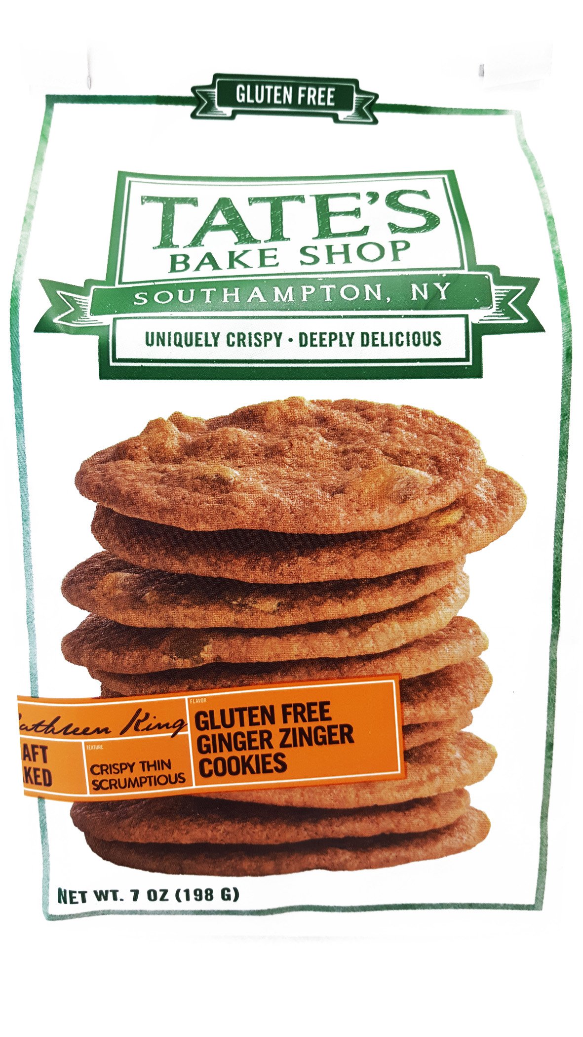 Tate's Bake Shop Gluten Free Ginger Zinger Cookies - 12 Pack (144 Cookies Total) | Delicious Allergy-Friendly Snacks for School Lunches, Office Treats & Holiday Gift Baskets
