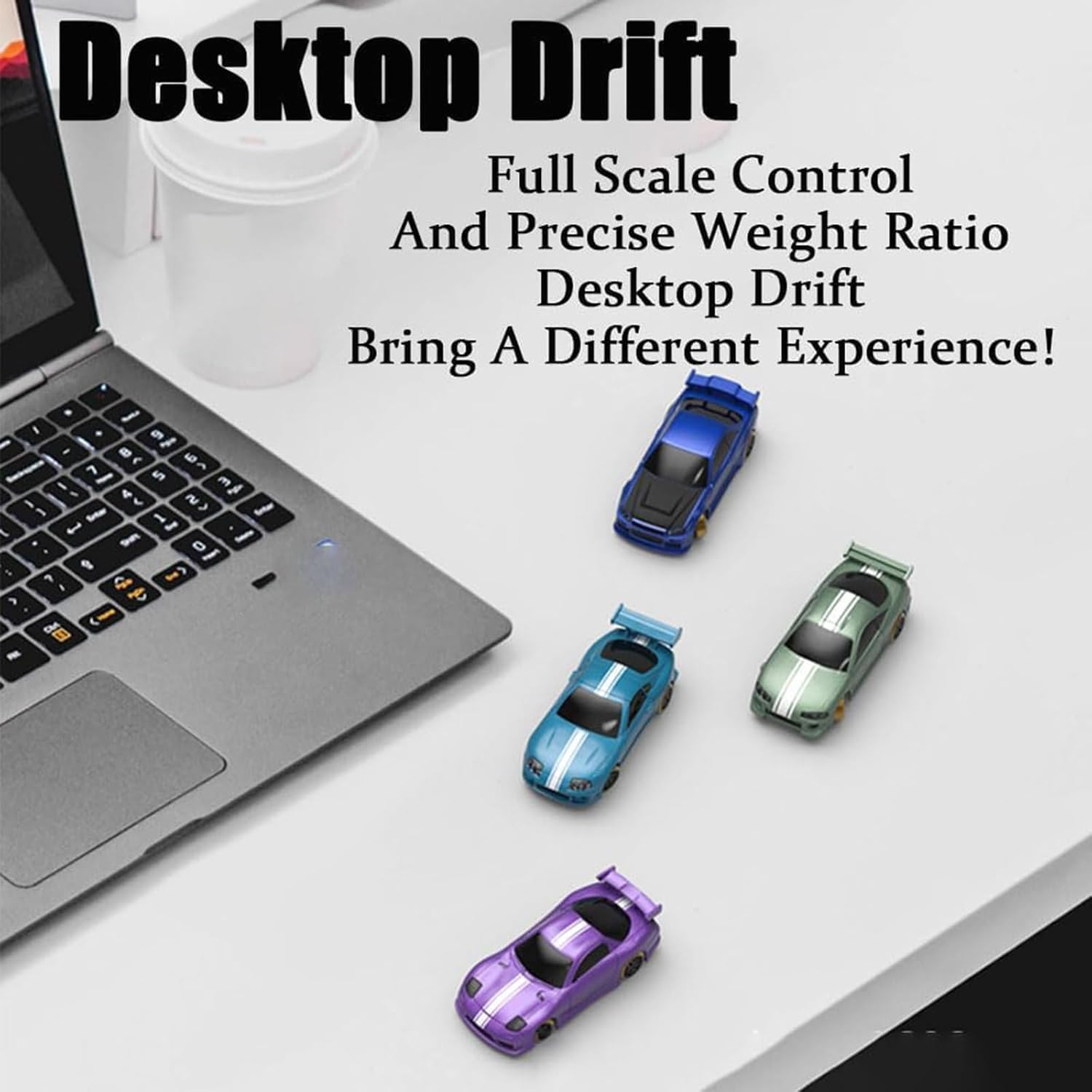 Drifty Boyz 1:76 Scale RC Drift Car - Mini Remote Control Drift Car with Underglow Lights for Kids & Adults (Red) - Perfect for Tabletop Racing, Indoor Drifting & Fun Family Playtime