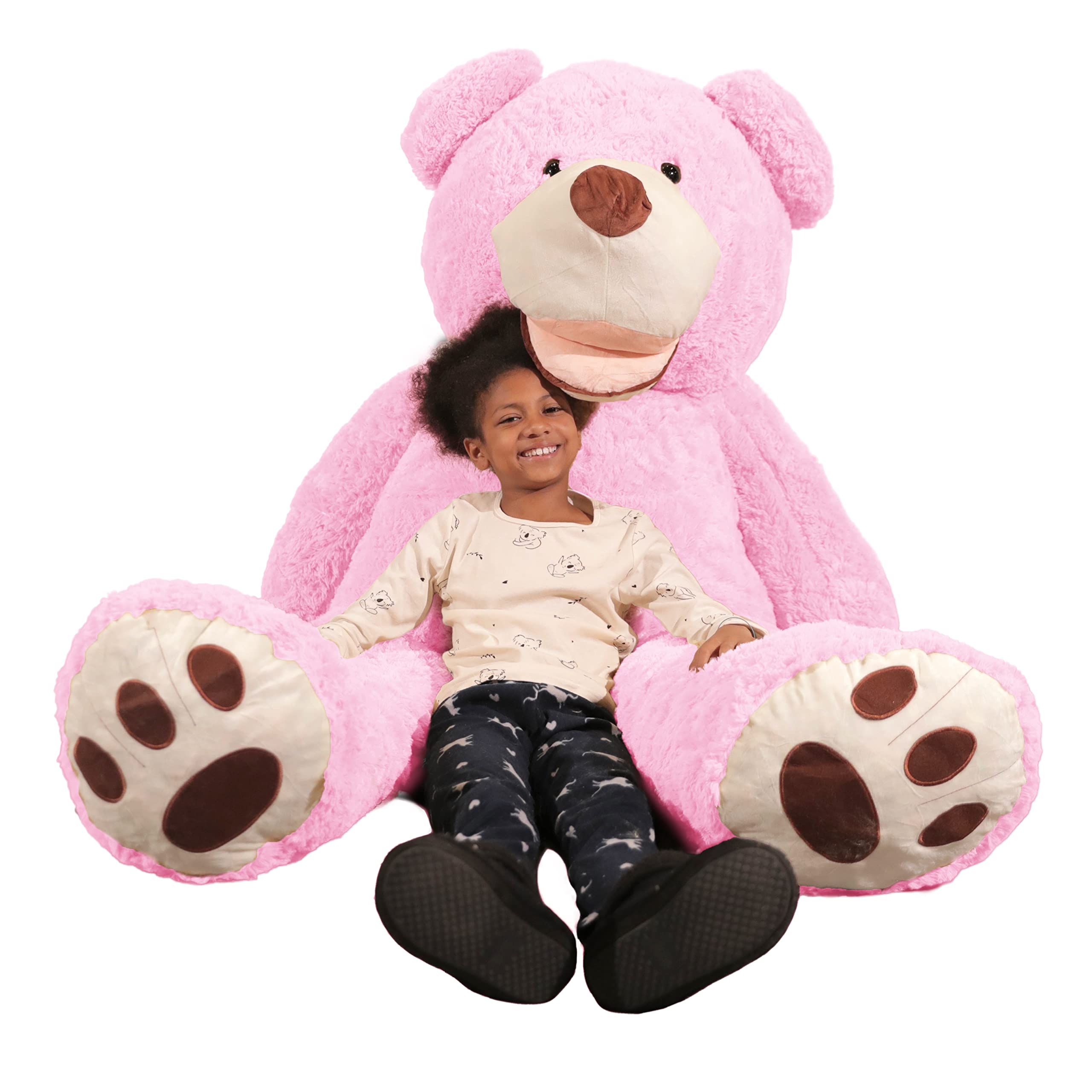 Bananair Giant XXL Teddy Bear - Extra Soft Plush Toy for Kids, Cute Birthday Gift (Pink, 200cm) - Perfect for Nursery Decor, Valentine's Day & Christmas Presents