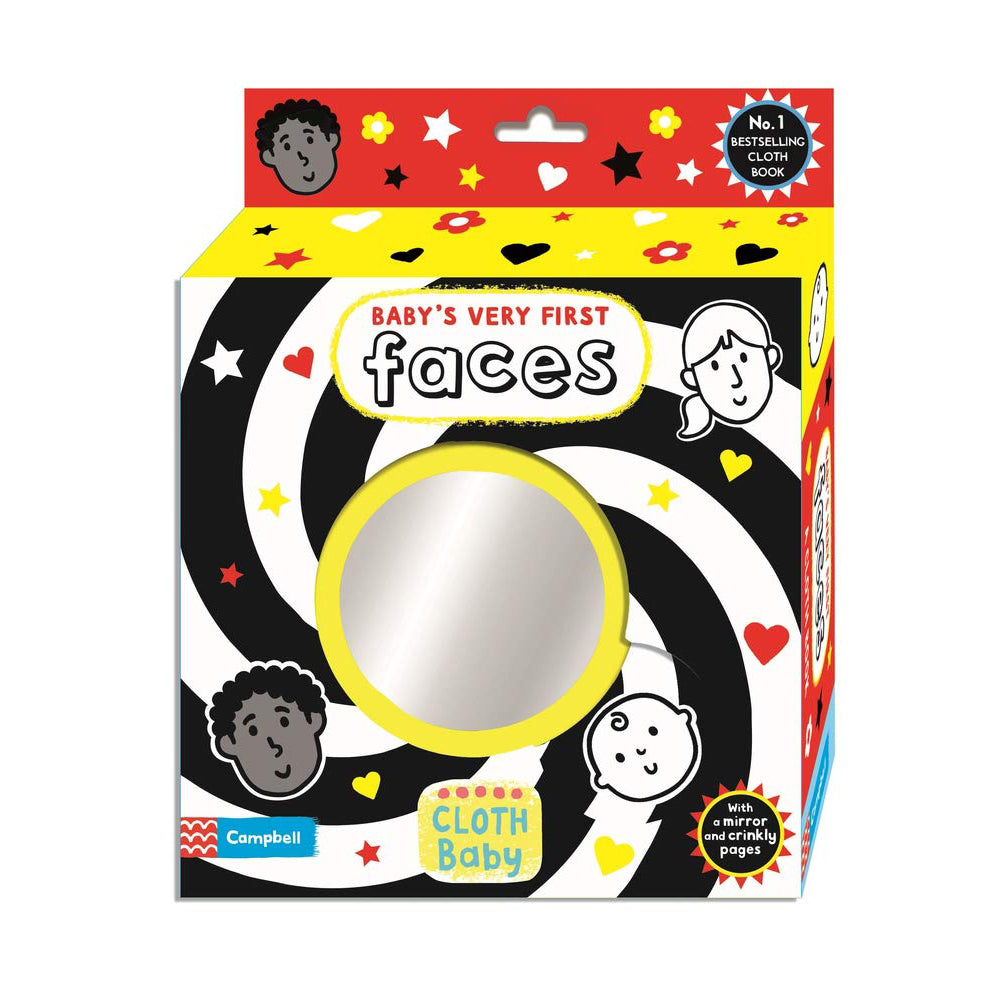 Baby's First Soft Cloth Book with Faces - High Contrast Sensory Book for Newborns & Infants - Perfect for Tummy Time, Early Learning & Developmental Play