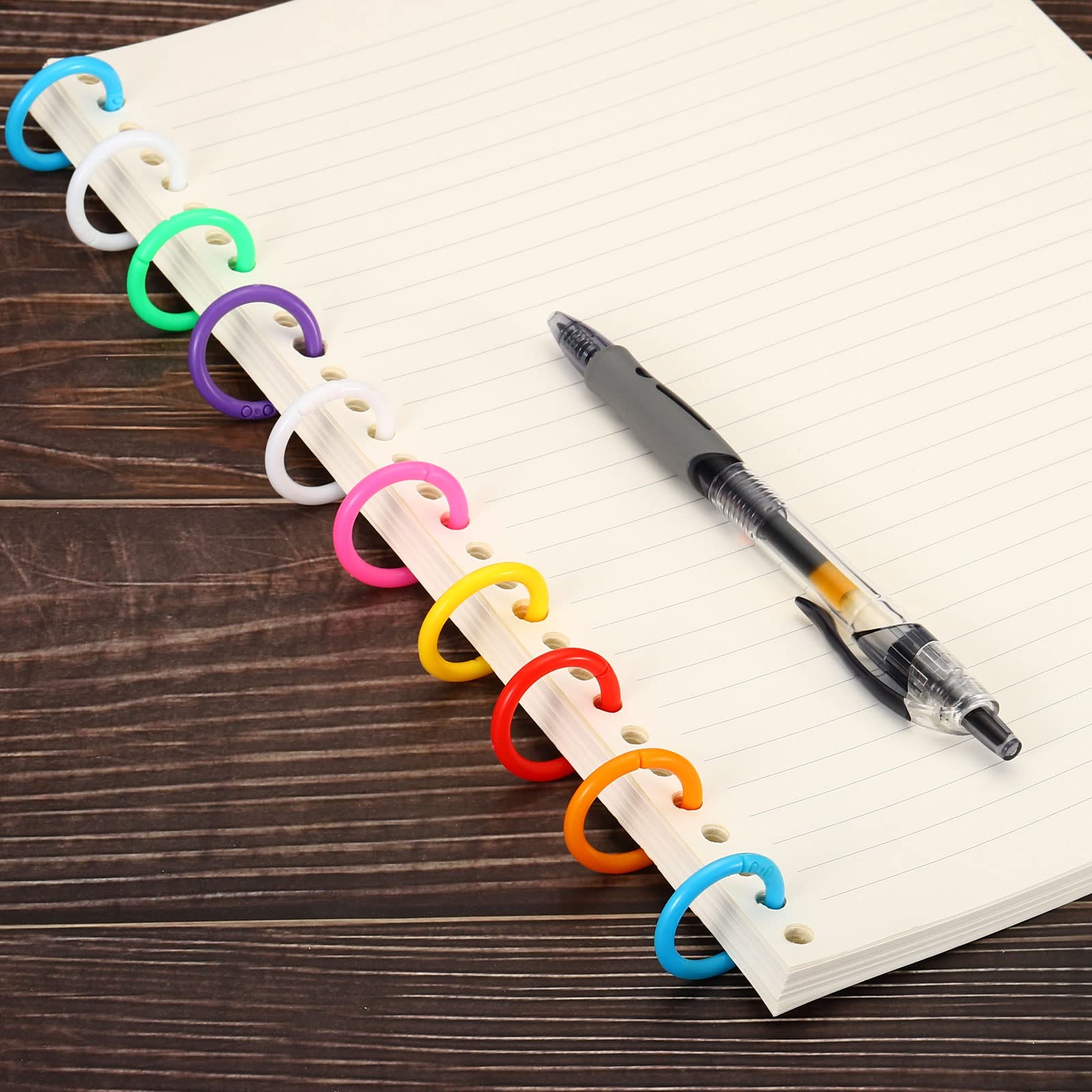 PATIKIL 50-Pack White Plastic Binder Rings (0.8