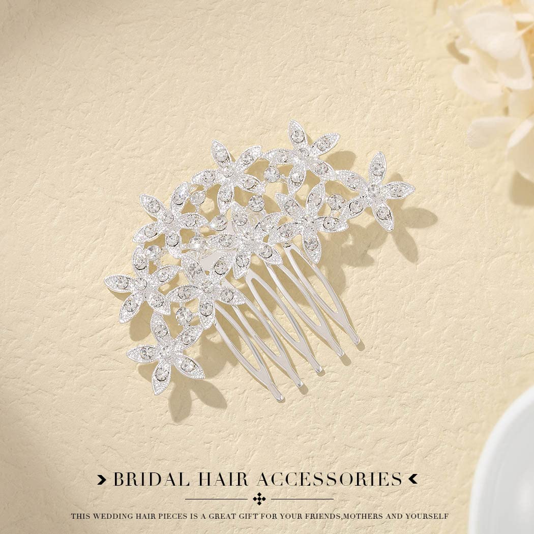 Sparkling Rhinestone Starfish Hair Comb - Silver Bridal Hair Clip for Wedding, Prom & Special Occasions | Elegant Hair Accessories for Women & Girls