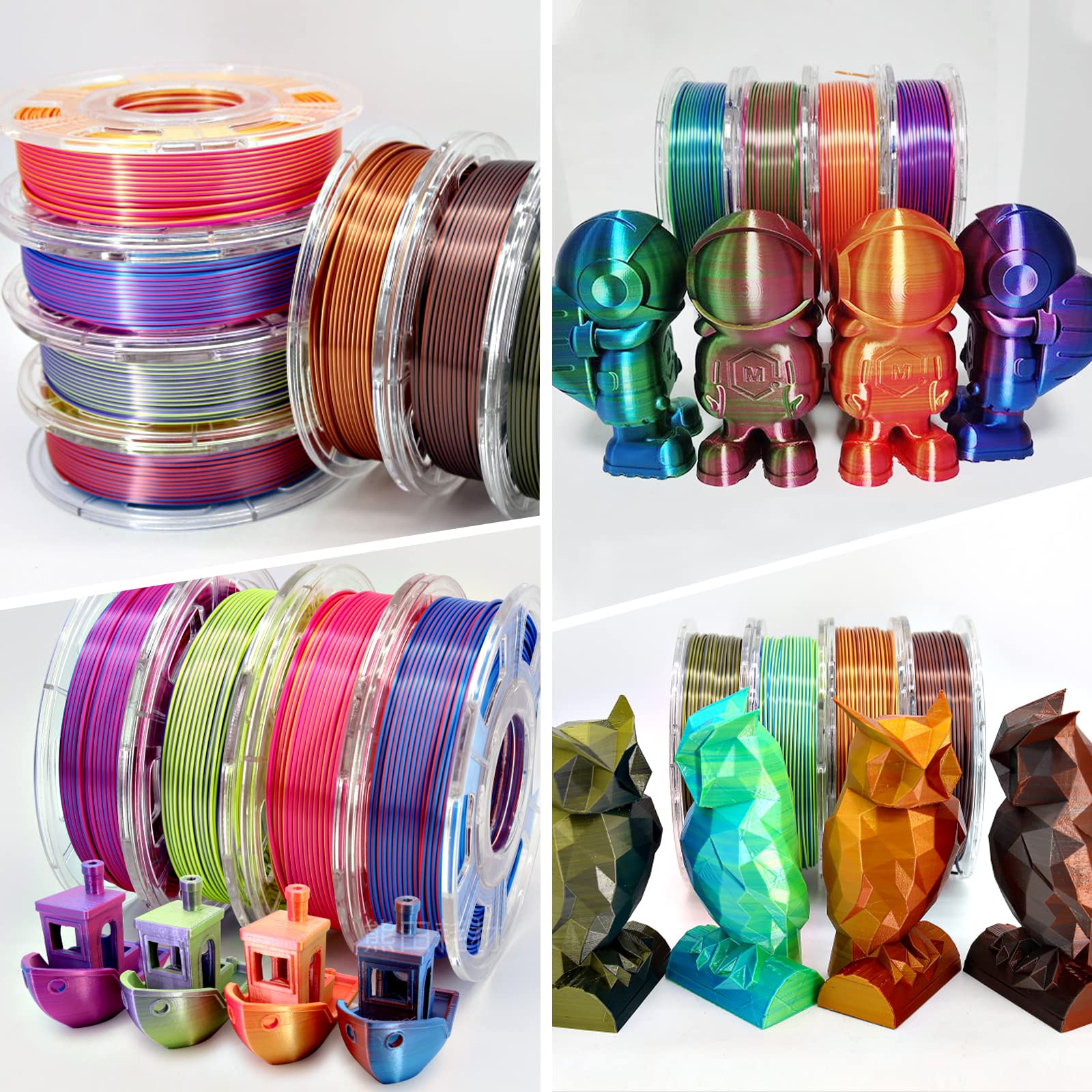 Premium 1.75mm PLA 3D Printer Filament - 1KG Spool with ±0.03mm Accuracy, Compatible with Most FDM Printers (Blue & Green) - Perfect for DIY Projects, Prototyping, and Creative 3D Printing