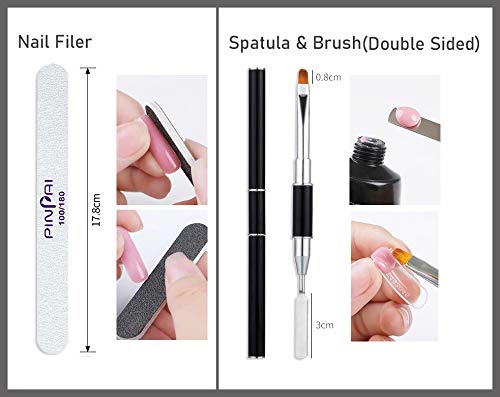 Store2508 Professional Poly Nail Gel Extension Kit (Set C) - Long-Lasting Acrylic Nails for Salon & Home Manicures