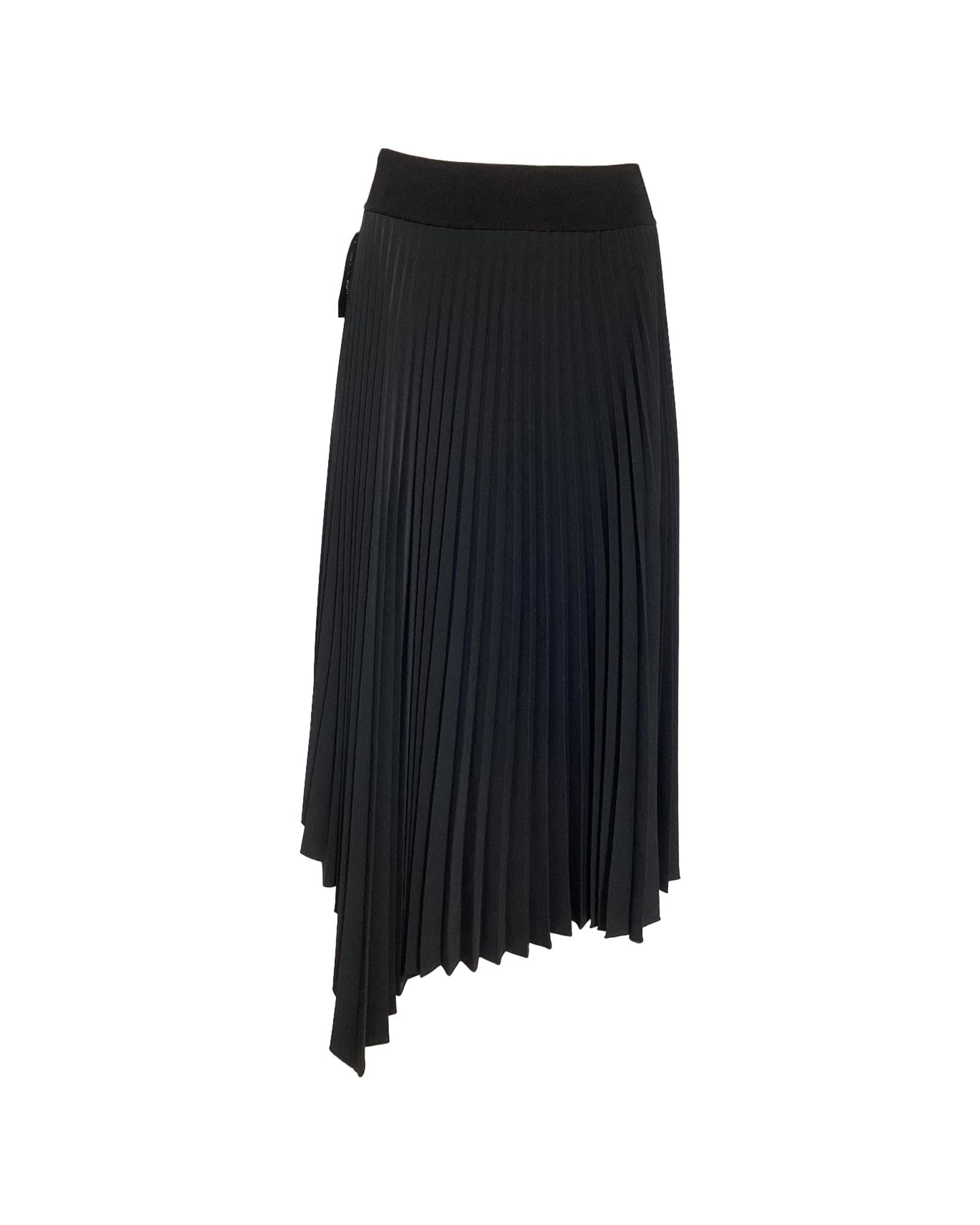 Elegant Asymmetrical Pleated Midi Skirt for Women - Trendy High Waist A-Line Skirt with Side Slit - Perfect for Office, Party & Casual Wear