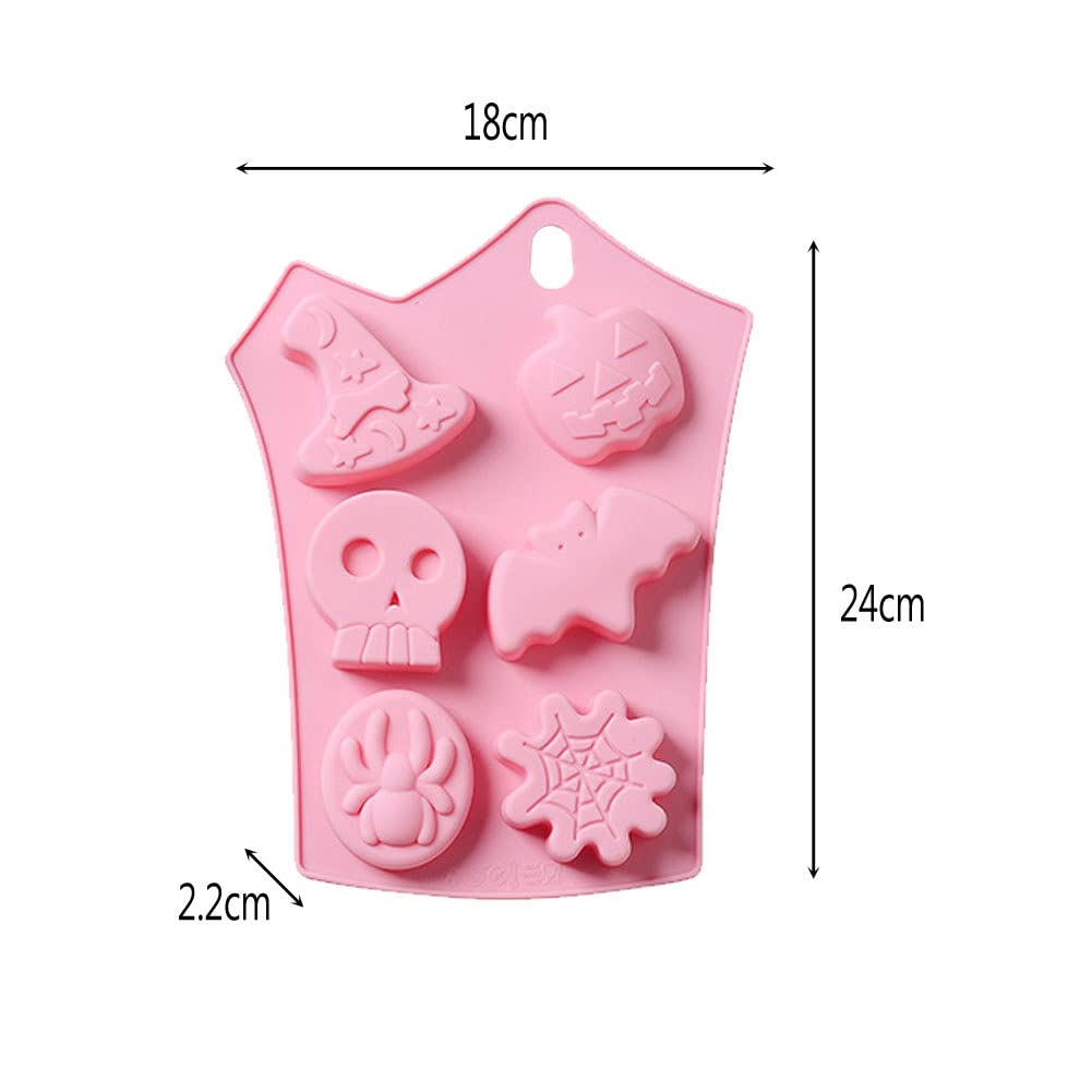 CANDeal 2-Piece Halloween Silicone Baking Mold Set - Nonstick Ghost & Pumpkin Cake Molds, Cookie Molds for DIY Halloween Bat, Skull & Chocolate Fondant - Perfect for Halloween Party Treats, Cupcake Decorating & Holiday Baking