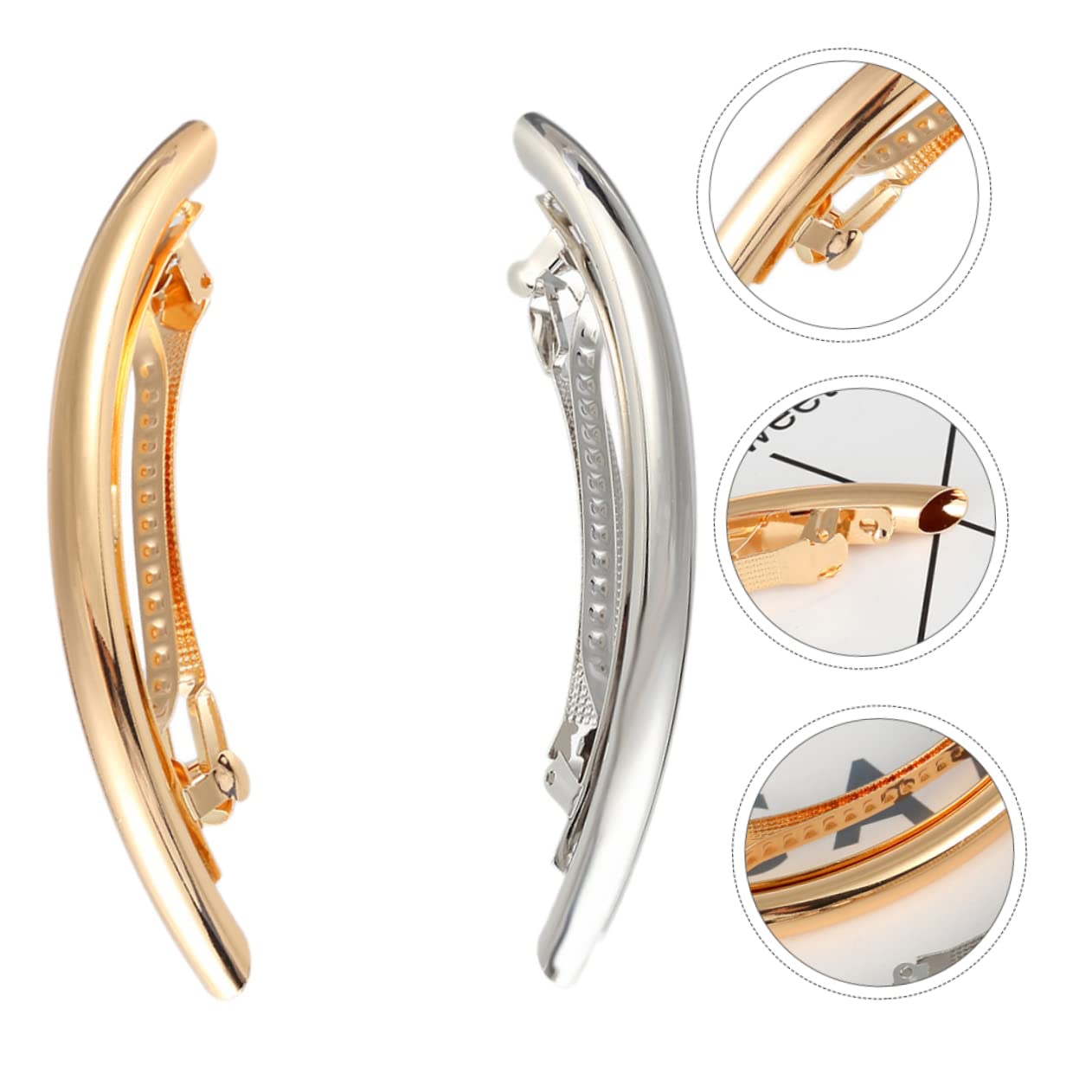 2PCS Metal Elbow Hair Clips - Automatic Banana Hair Barrettes for Women, Classic Hairpins, Non-Slip Hair Crab Clamps, Alloy Hair Jewelry Accessories for Spring & Summer Hairstyles | Perfect for Weddings, Parties & Everyday Wear