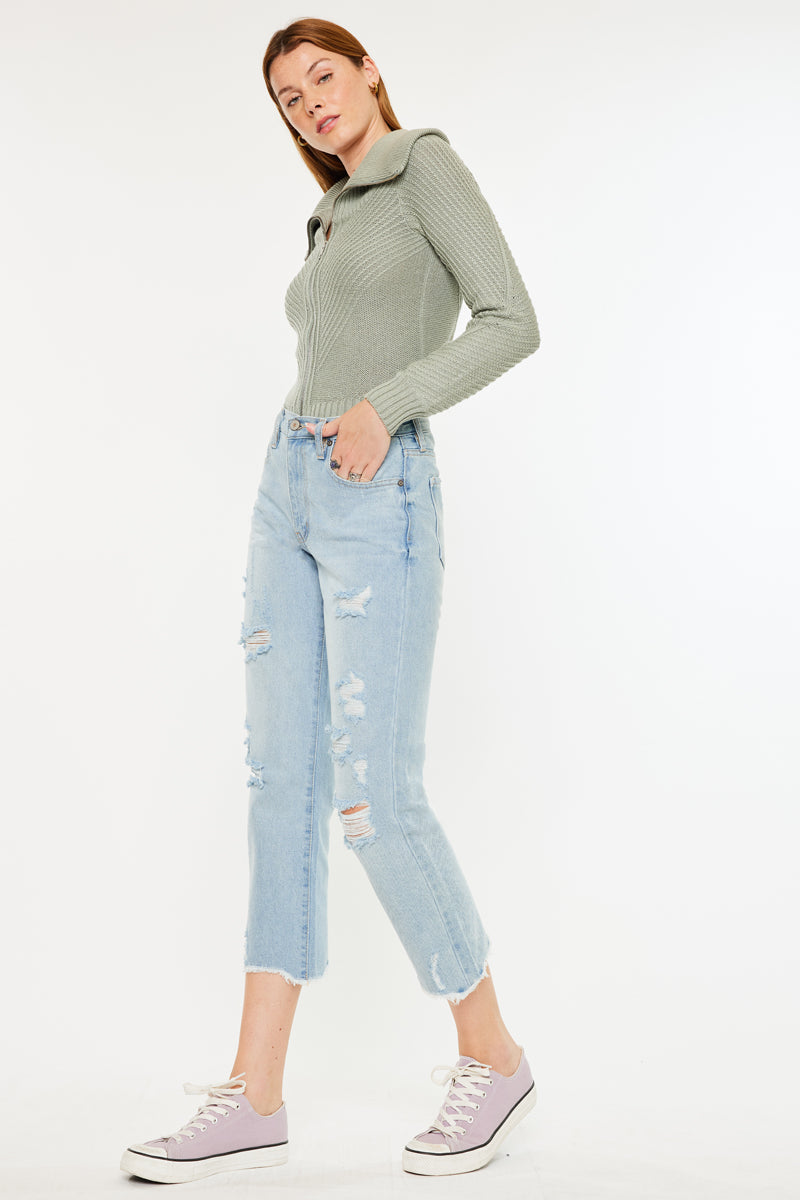 Sierra High Rise Straight Leg Jeans for Women - Comfortable & Stylish Denim Pants for Everyday Wear | Perfect for Casual Outfits, Work & Weekend Looks