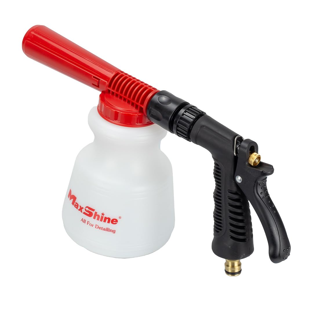 Maxshine Low Pressure Foam Cannon for Car Washing - Universal Garden Hose Foam Gun with Adjustable Nozzle, Safe Dirt Removal - Car Detailing Kit for Home Use, No Pressure Washer Needed - Perfect for Washing Cars, Motorcycles, and Outdoor Furniture