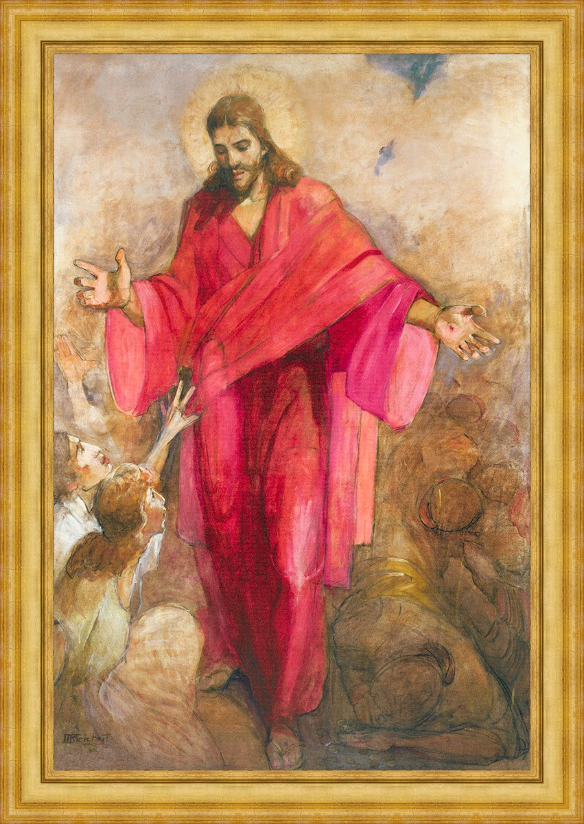 Large Christ in Red Robe Wall Art - Religious Home Decor for Living Room, Bedroom & Church