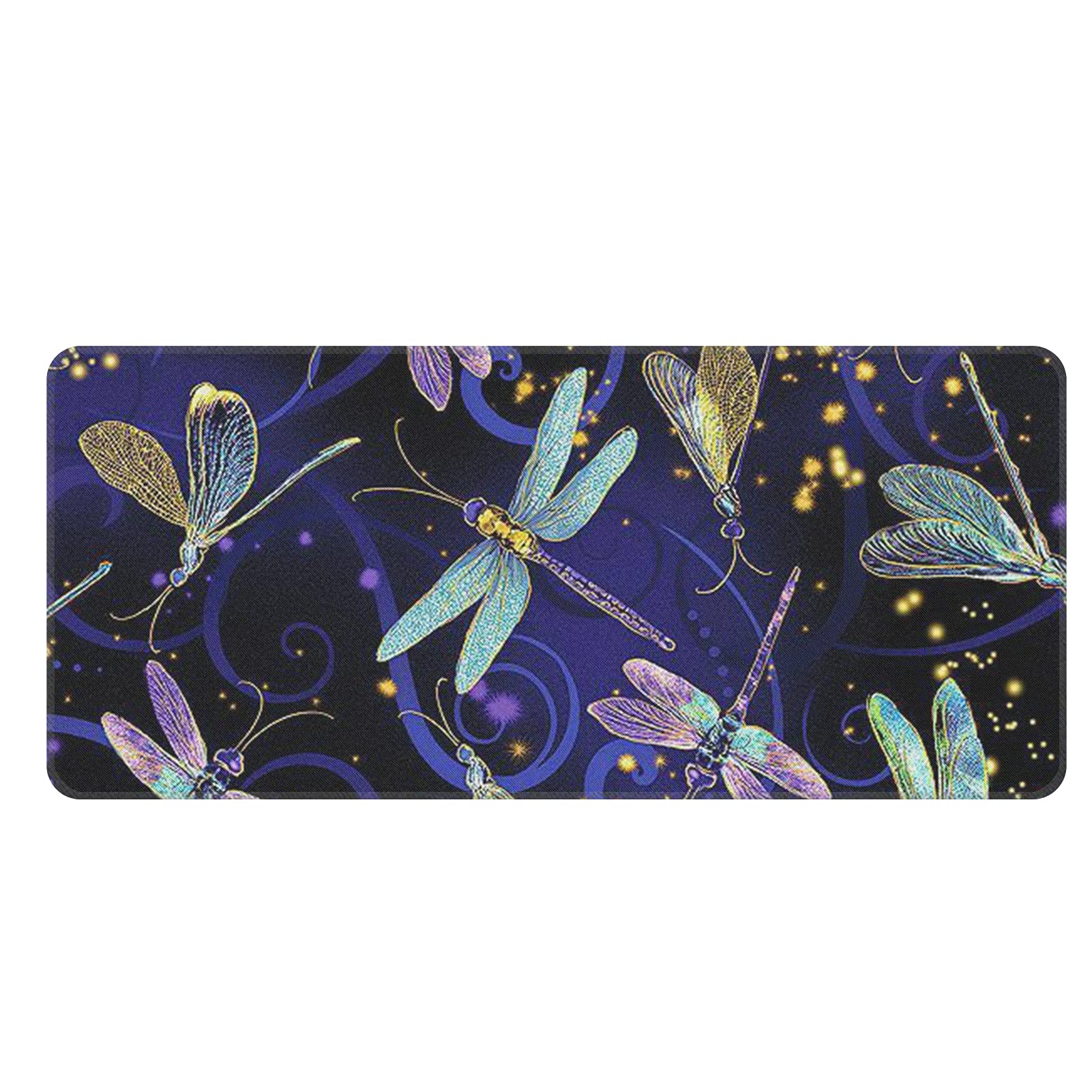 Jeiento Dragonfly Print Extended Gaming Mouse Pad - Non-Slip Water-Resistant Rubber Base - 35.4